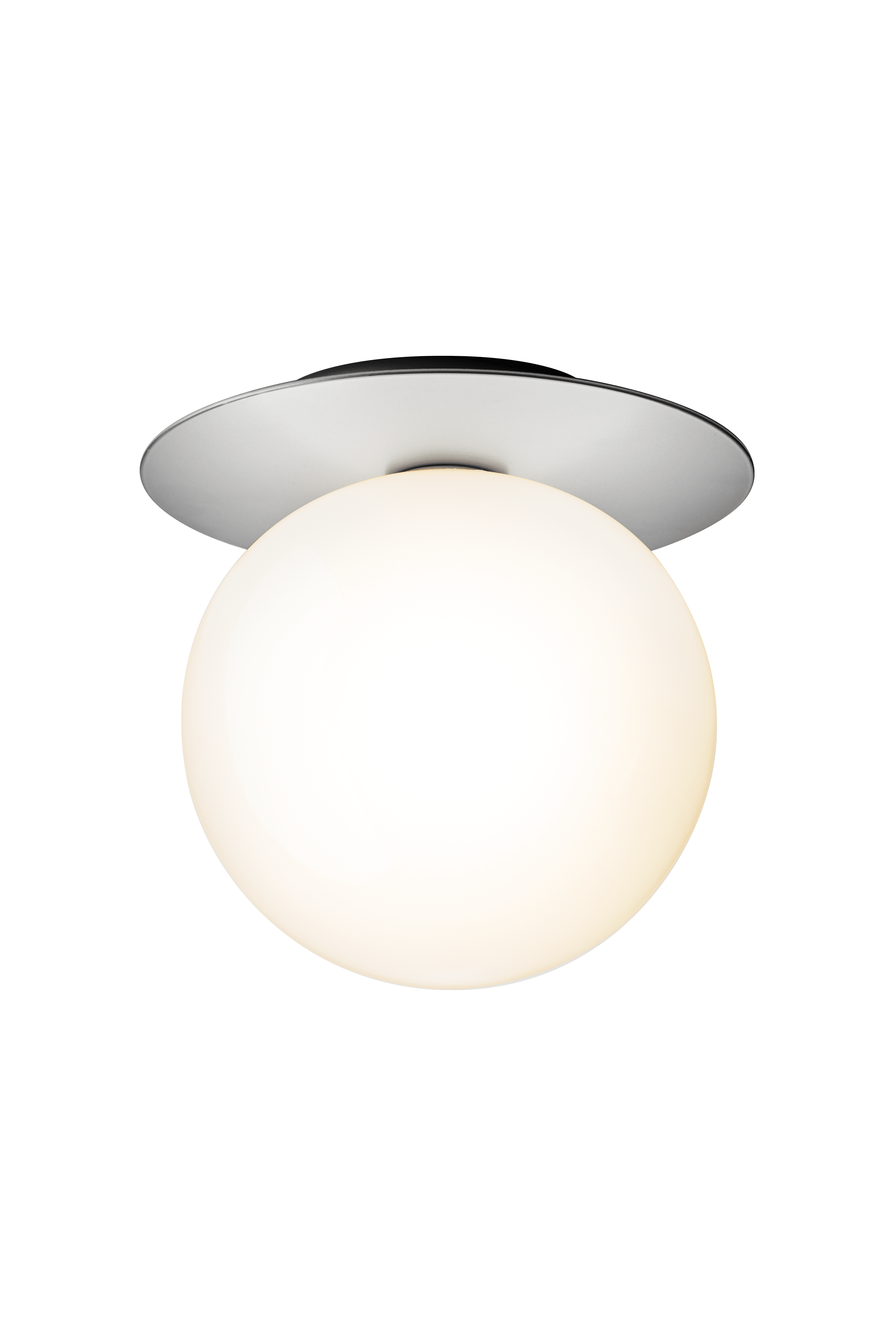 Wandlampe LIILA in Silber mit opalem Glas