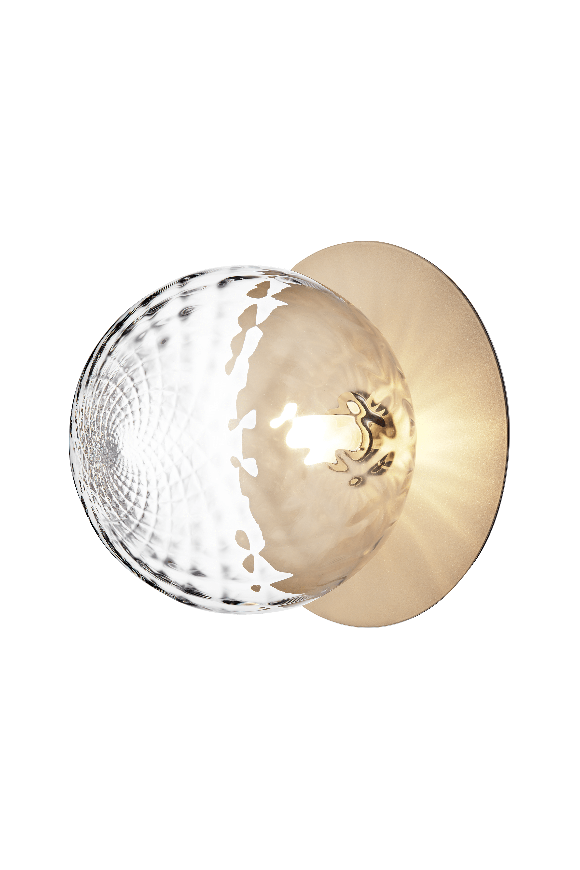 Wandlampe LIILA in Gold mit transparentem Glas