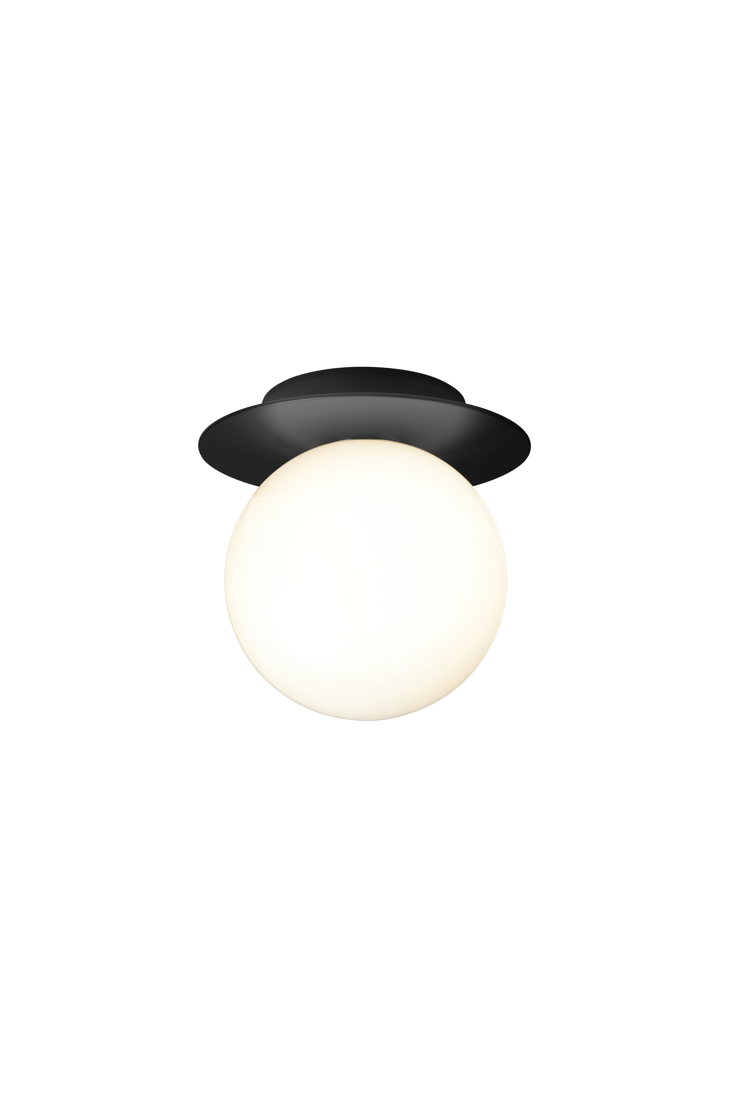 Wandlampe LIILA schwarz mit opalem Glas