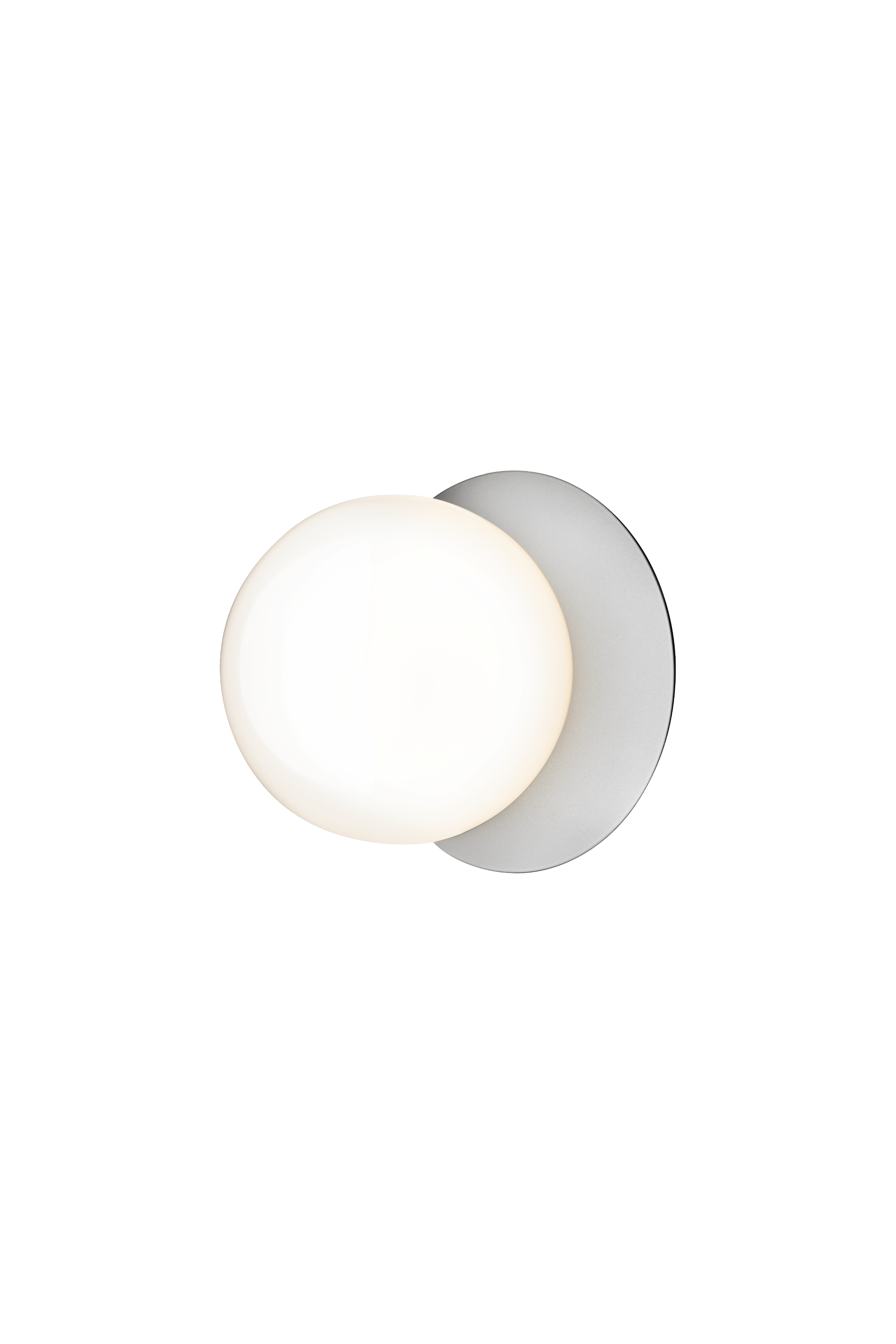 Wandlampe LIILA in Silber mit opalem Glas