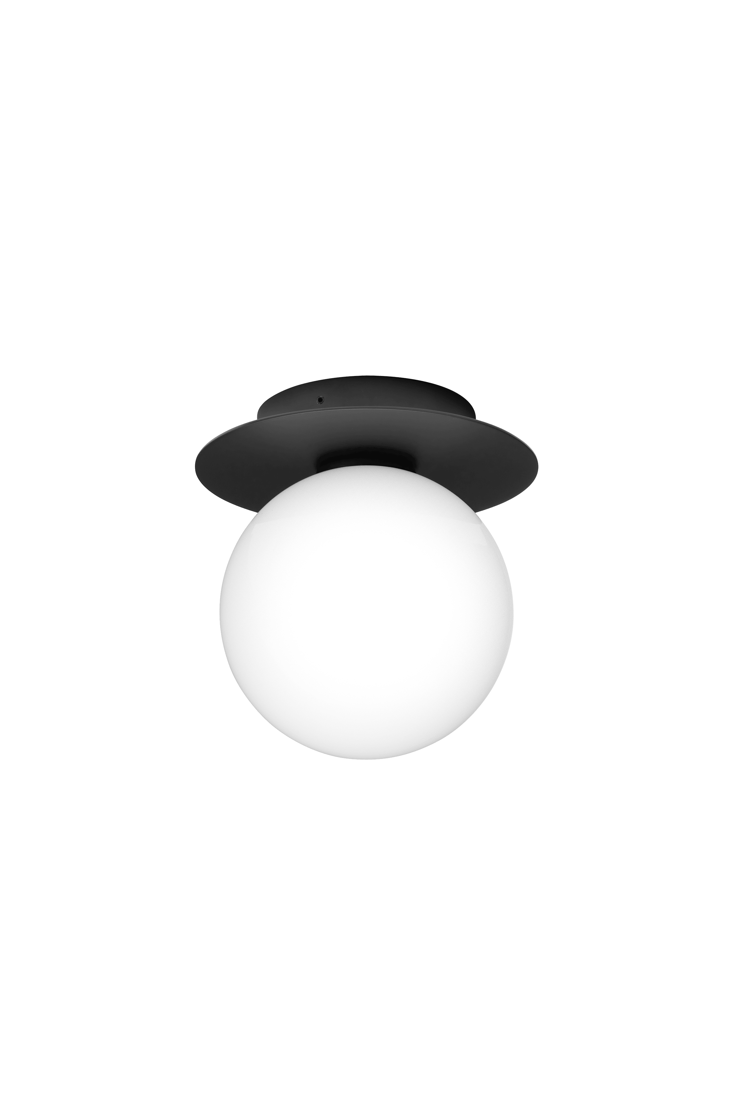 Außenwandleuchte LIILA schwarz mit opalem Glas