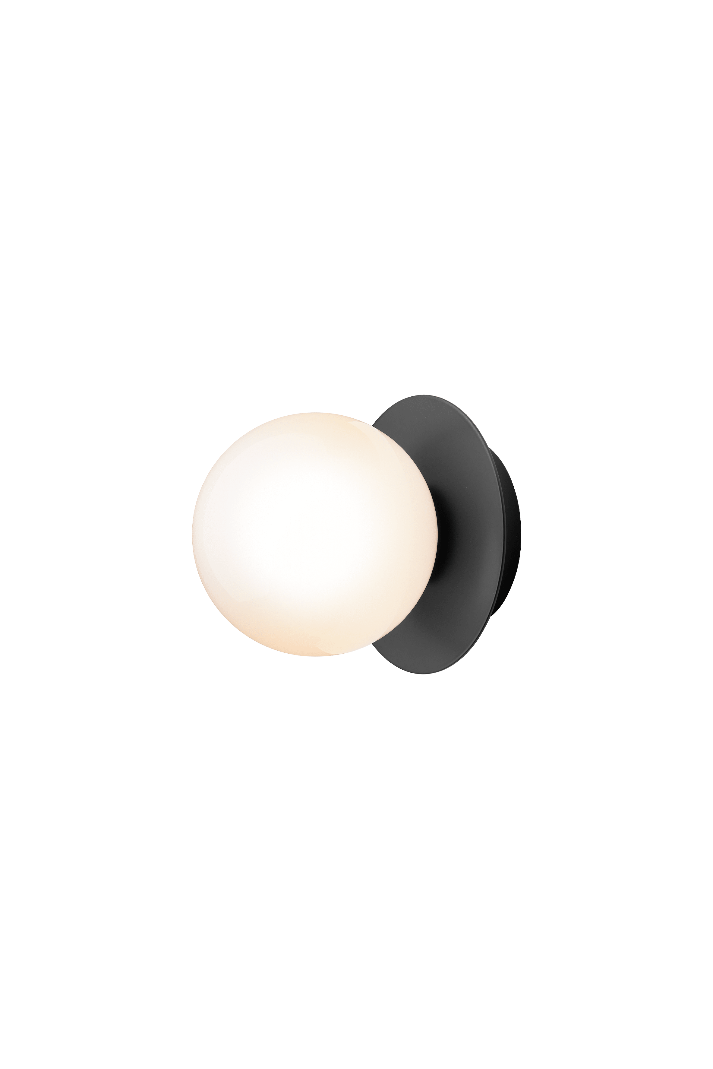 Wandlampe LIILA schwarz mit opalem Glas