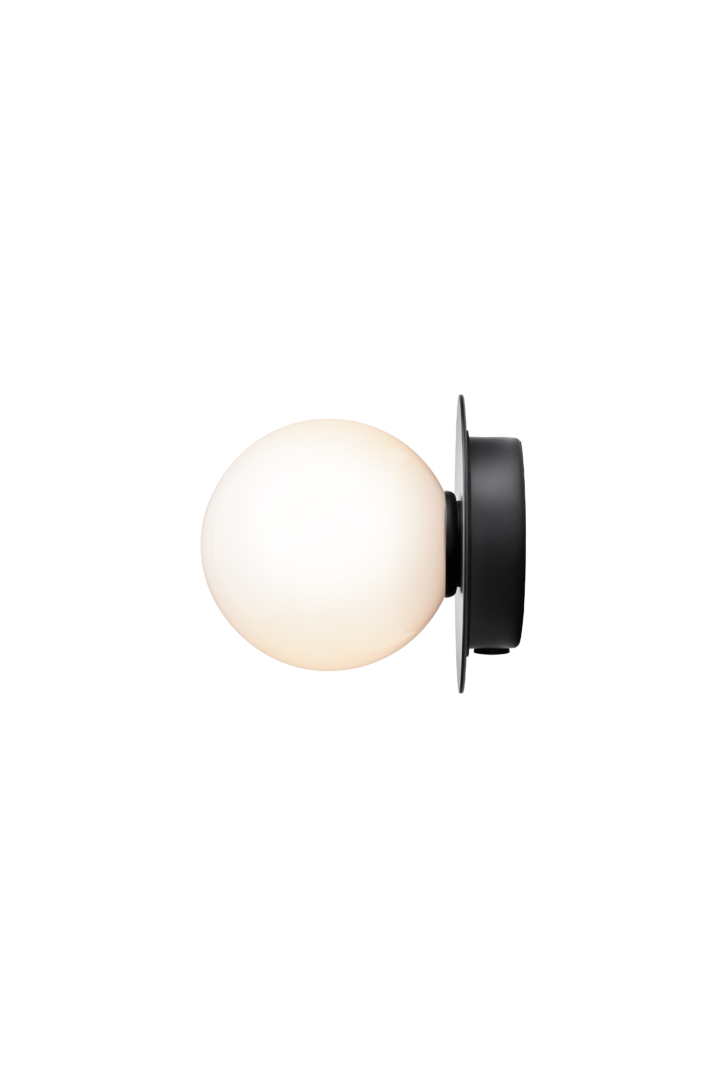 Wandlampe LIILA schwarz mit opalem Glas