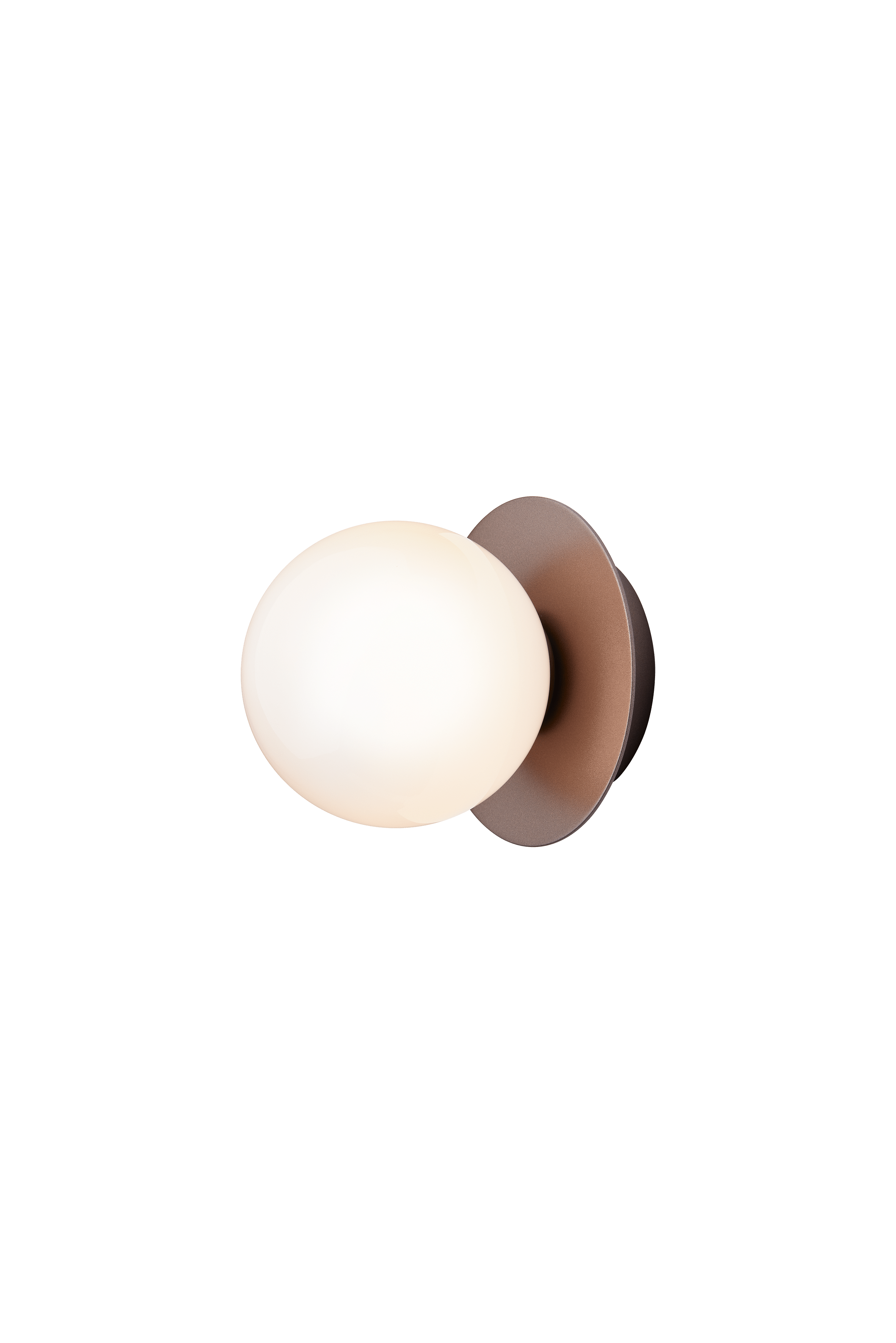Wandlampe LIILA dunkelbraun mit opalem Glas