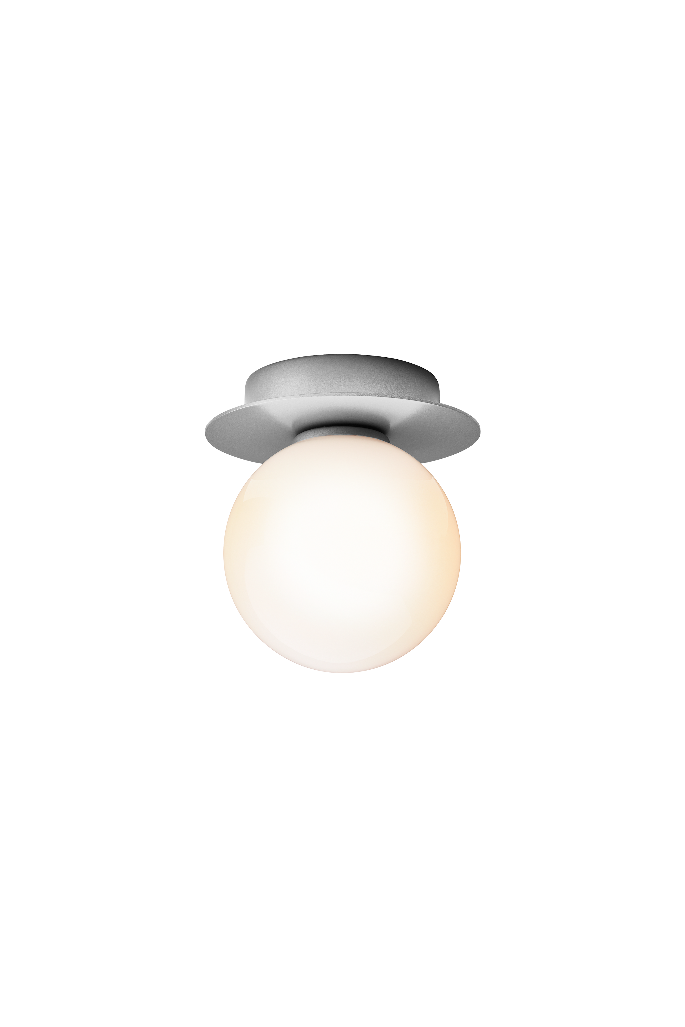 Wandlampe LIILA in Silber mit opalem Glas