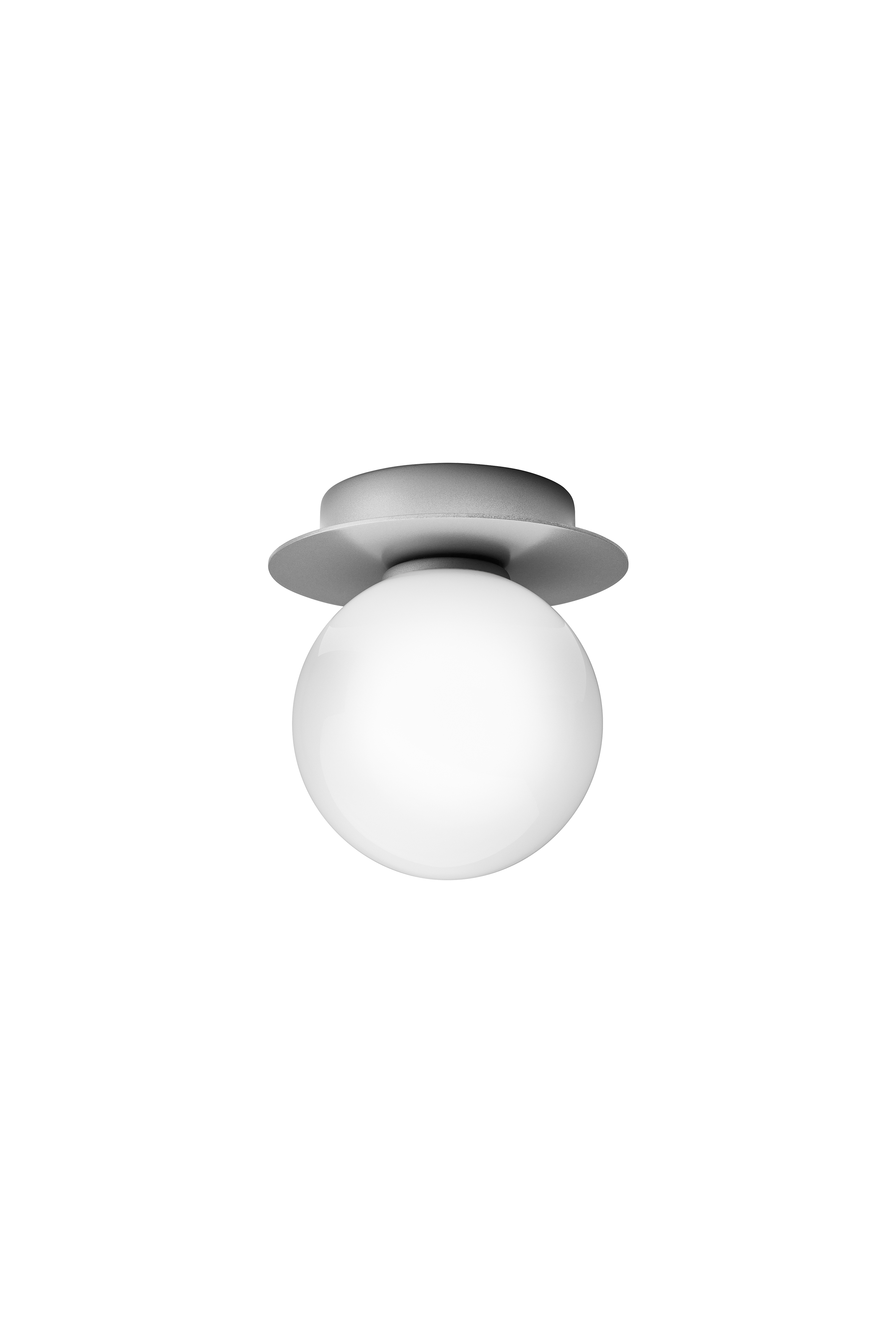 Wandlampe LIILA in Silber mit opalem Glas