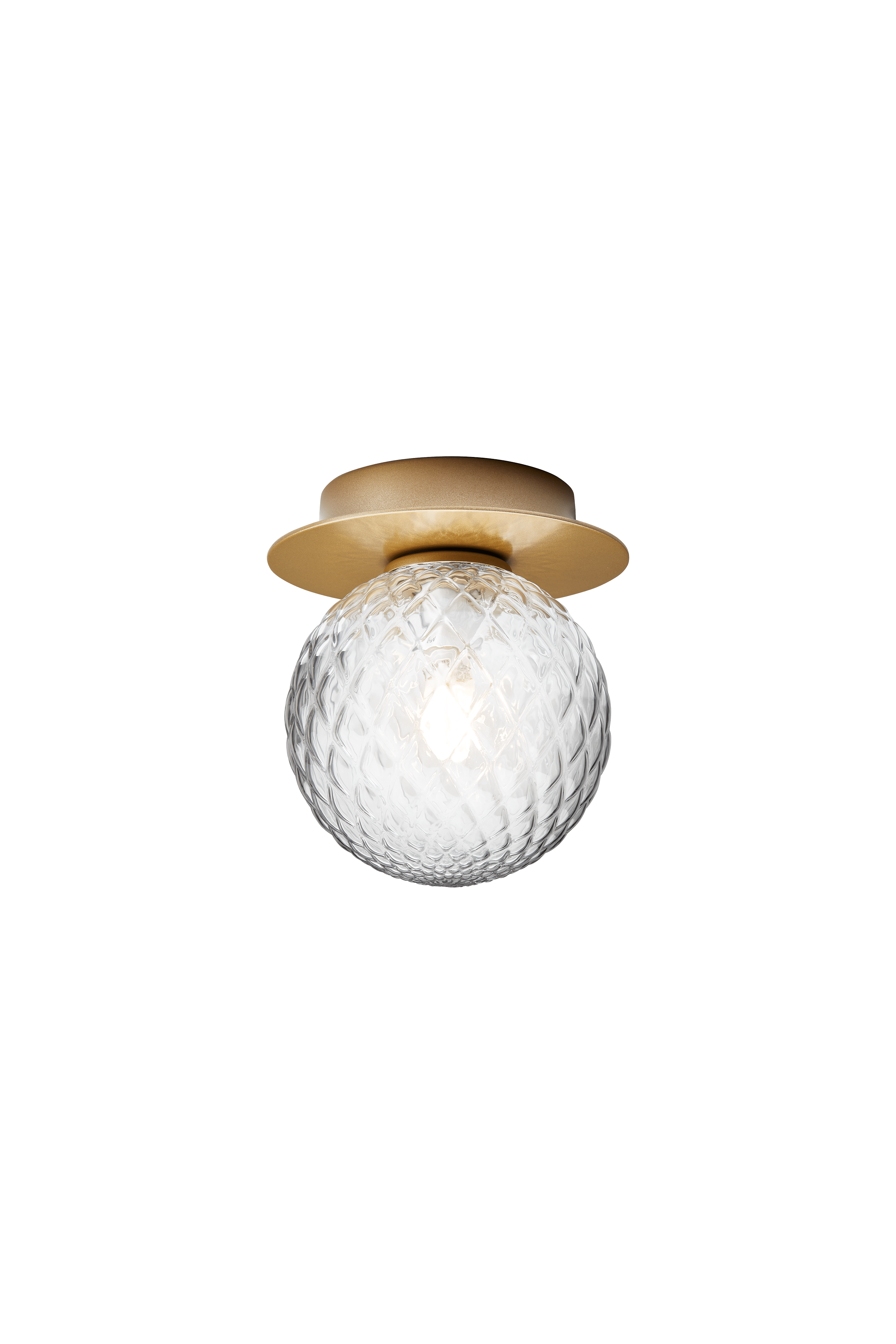 Wandlampe LIILA in Gold mit transparentem Glas