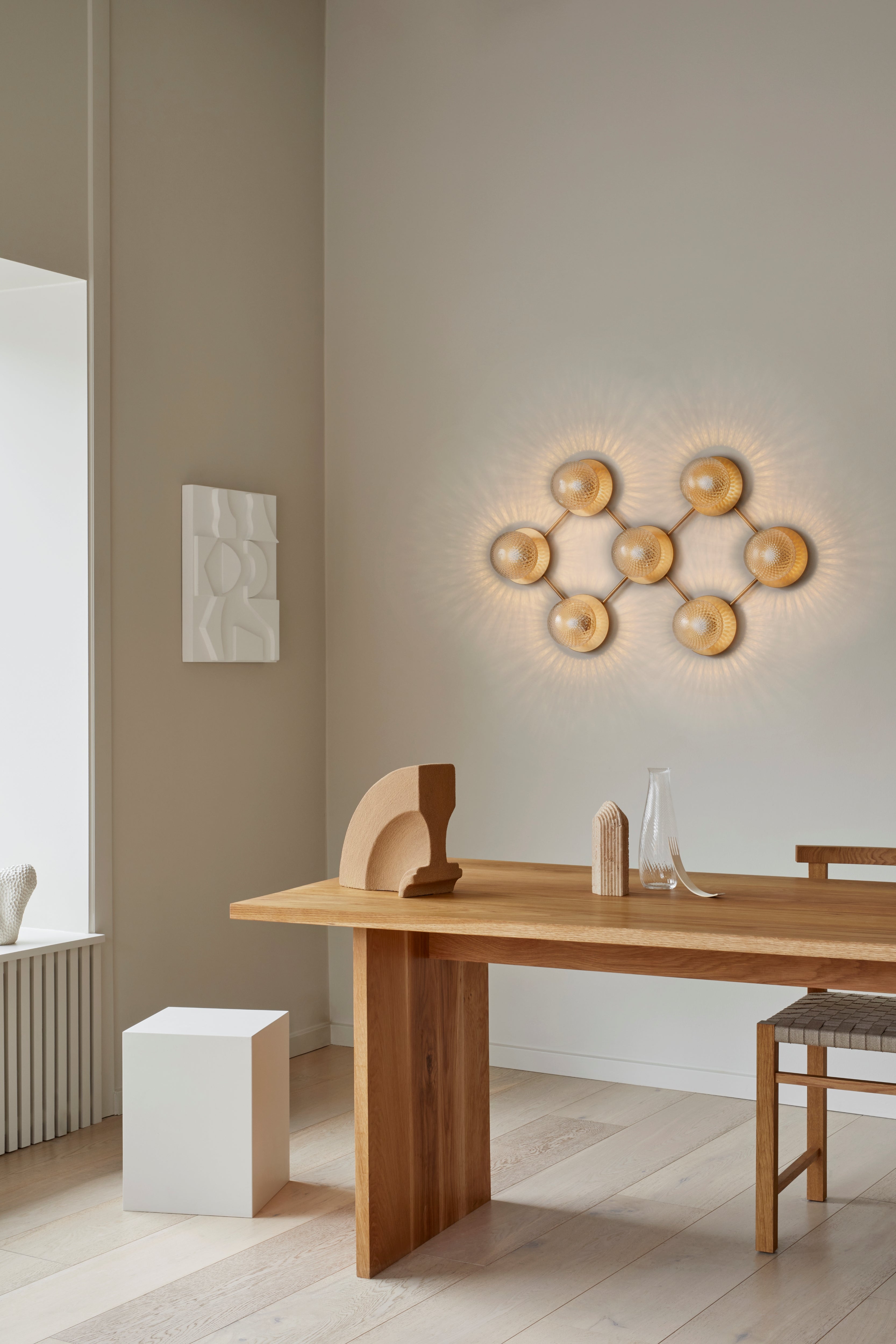 Wandleuchte LIILA 7 Gold mit transparentem Glas