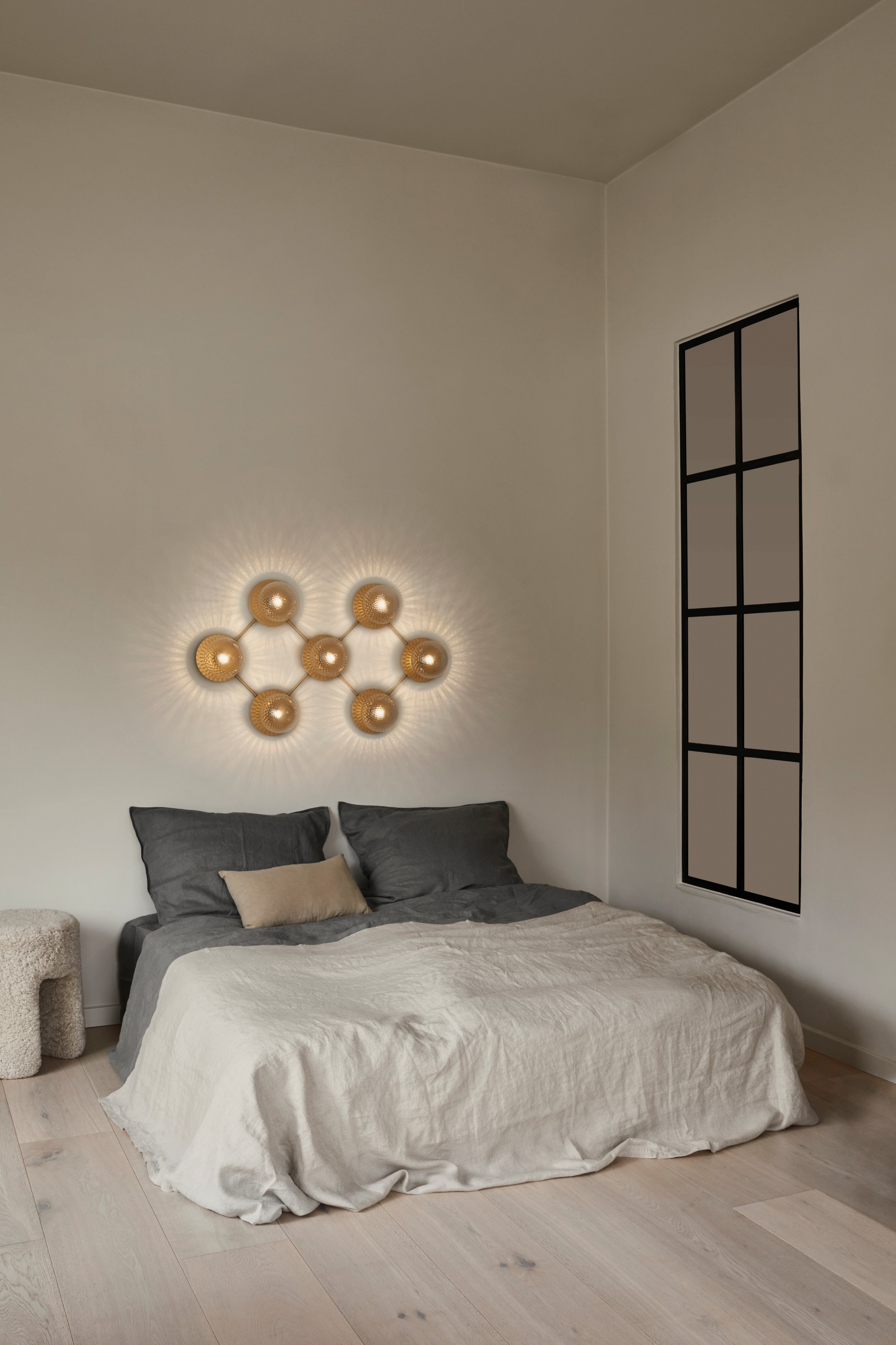 Wandleuchte LIILA 7 Gold mit transparentem Glas