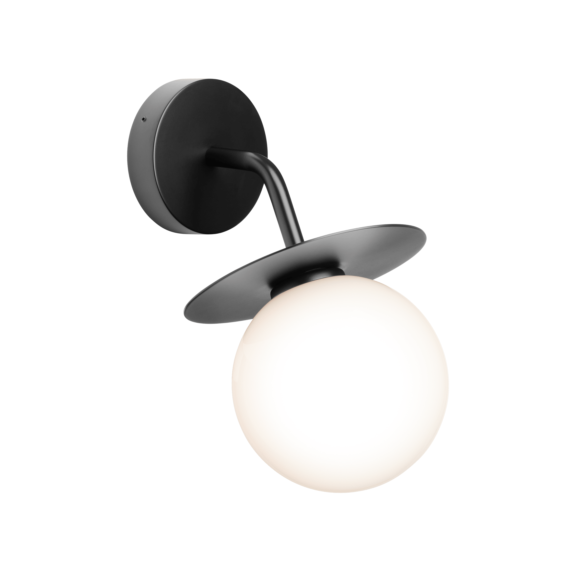 Outdoor wall lamp LIILA black with opal glass