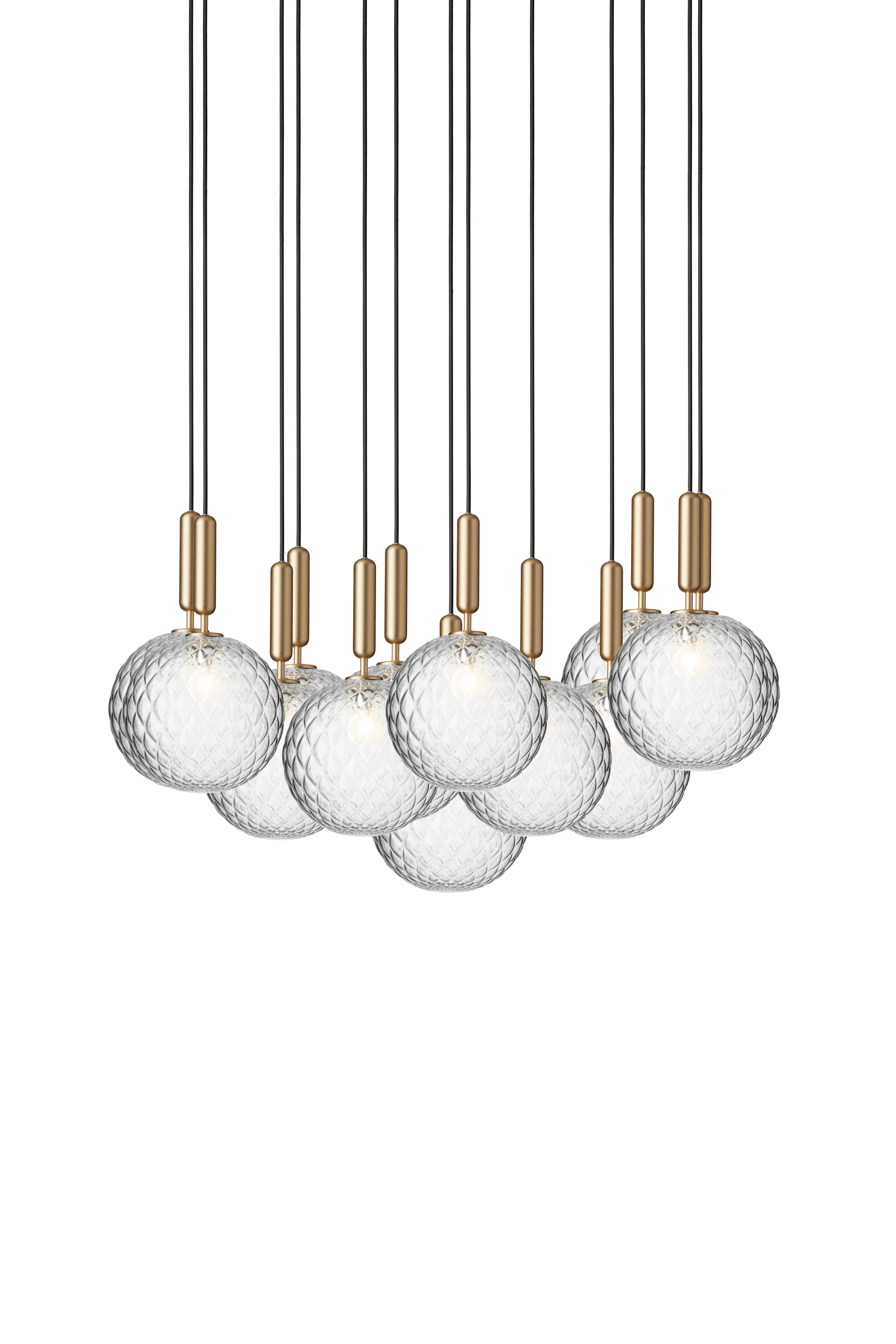 Pendelleuchte MIIRA 13 messing mit transparentem Glas