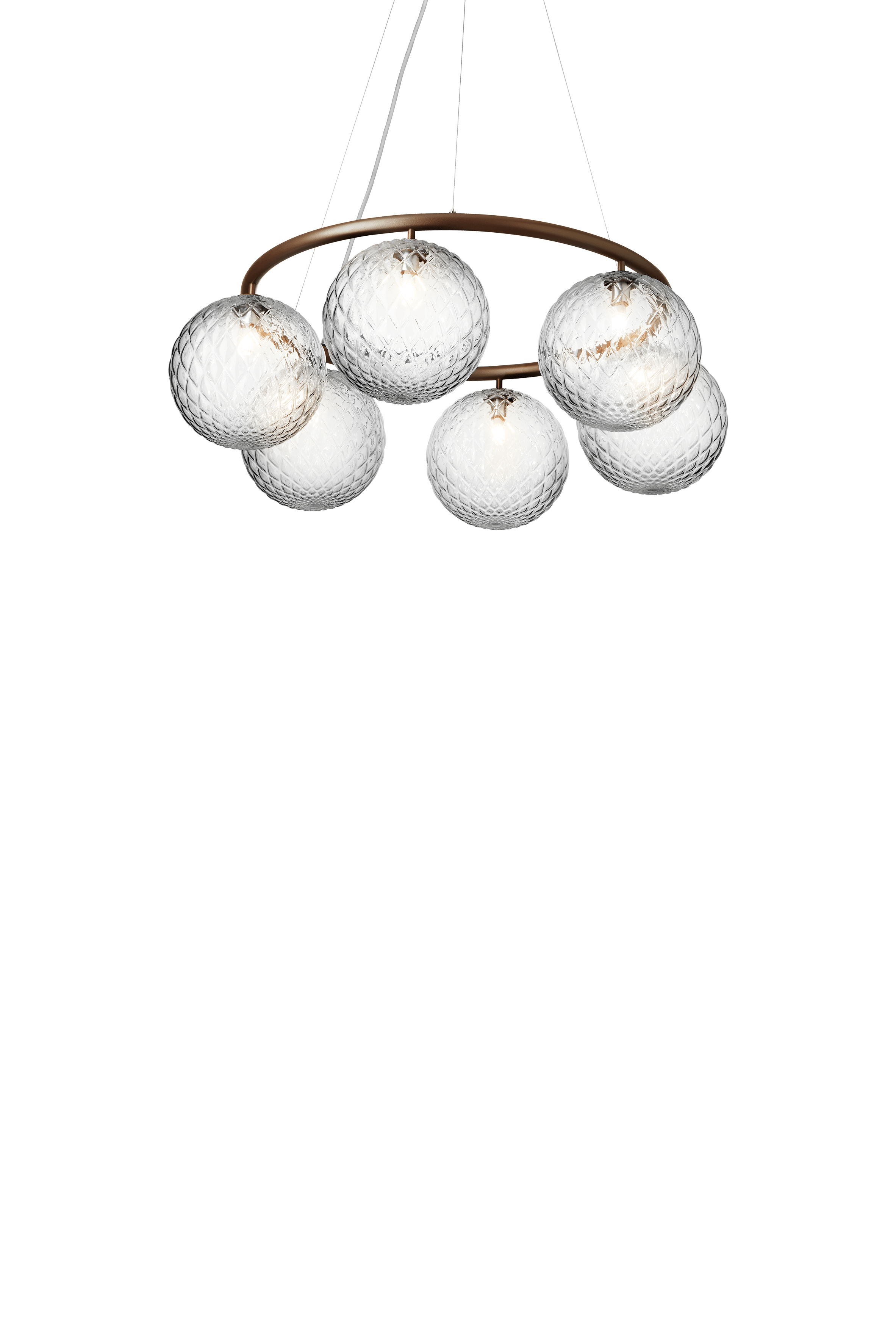 MIIRA 6 CIRCULAR Pendant Lamp Dark Brown with Transparent Glass