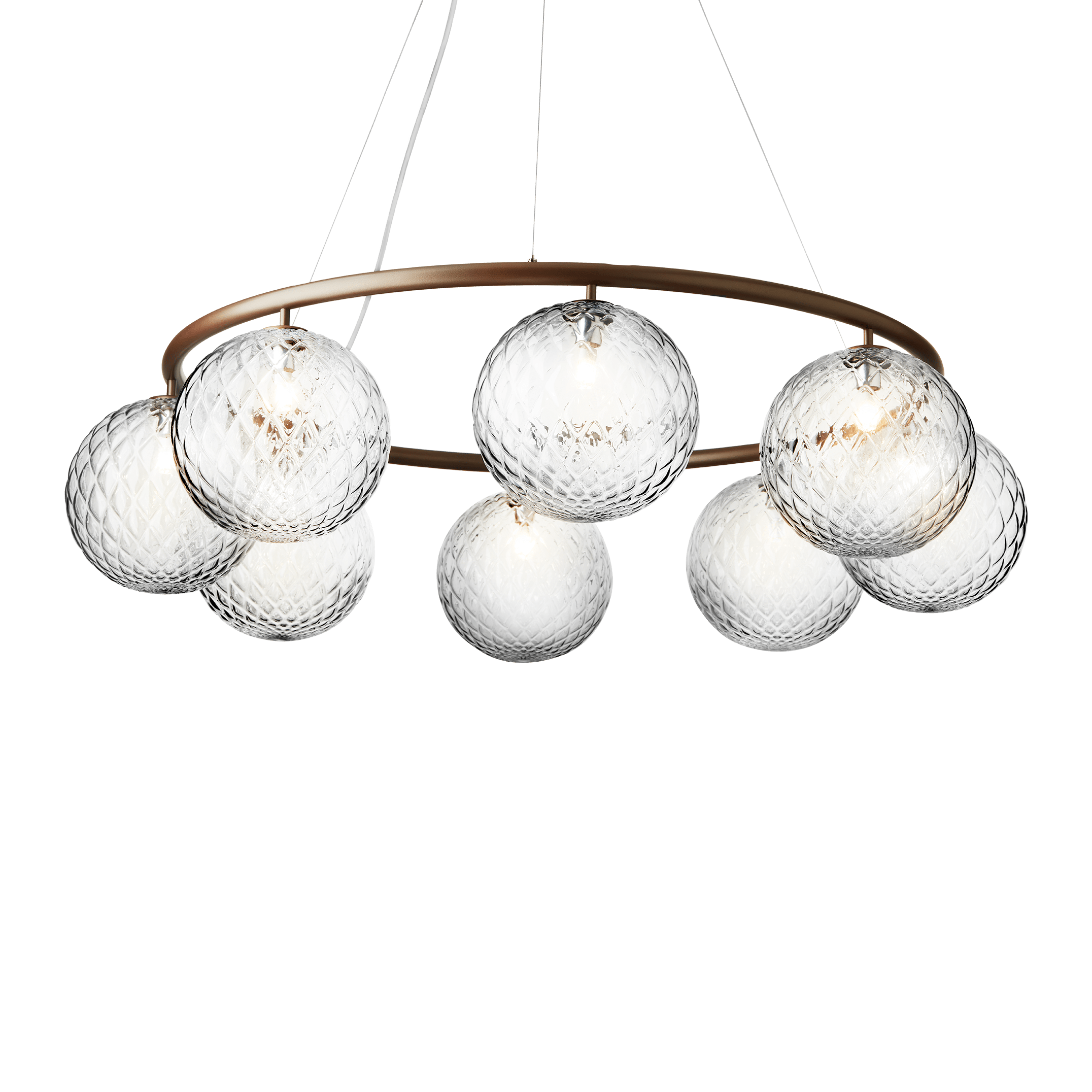 MIIRA 8 CIRCULAR Pendant Lamp Dark Brown with Transparent Glass