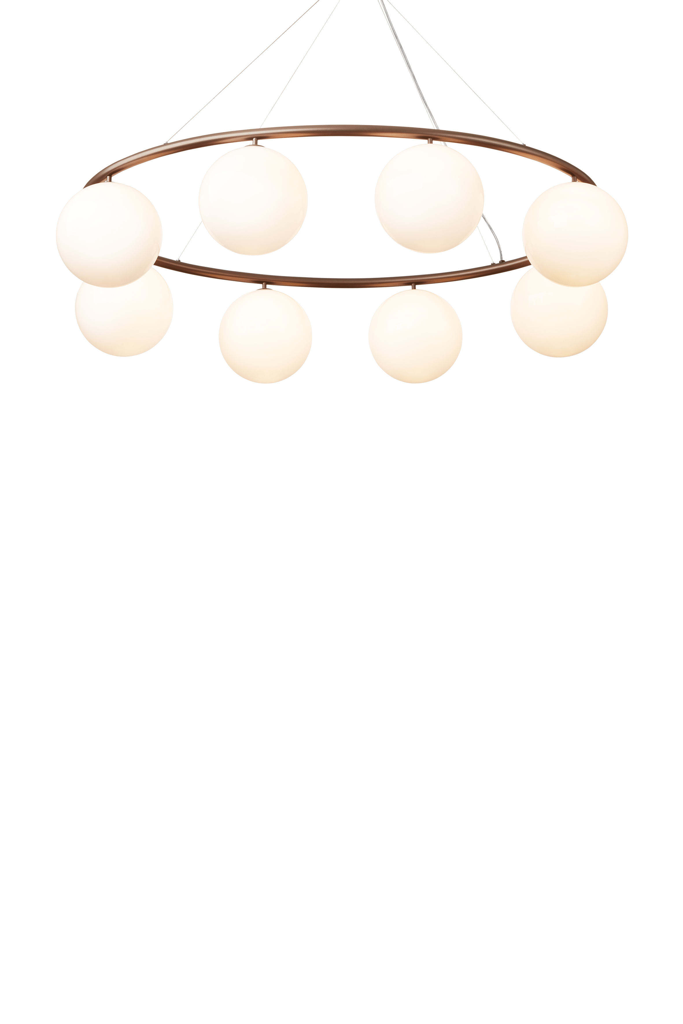 Lampa wisząca MIIRA 8 OVAL ciemnobrązowy z opalowym szkłem – Nuura