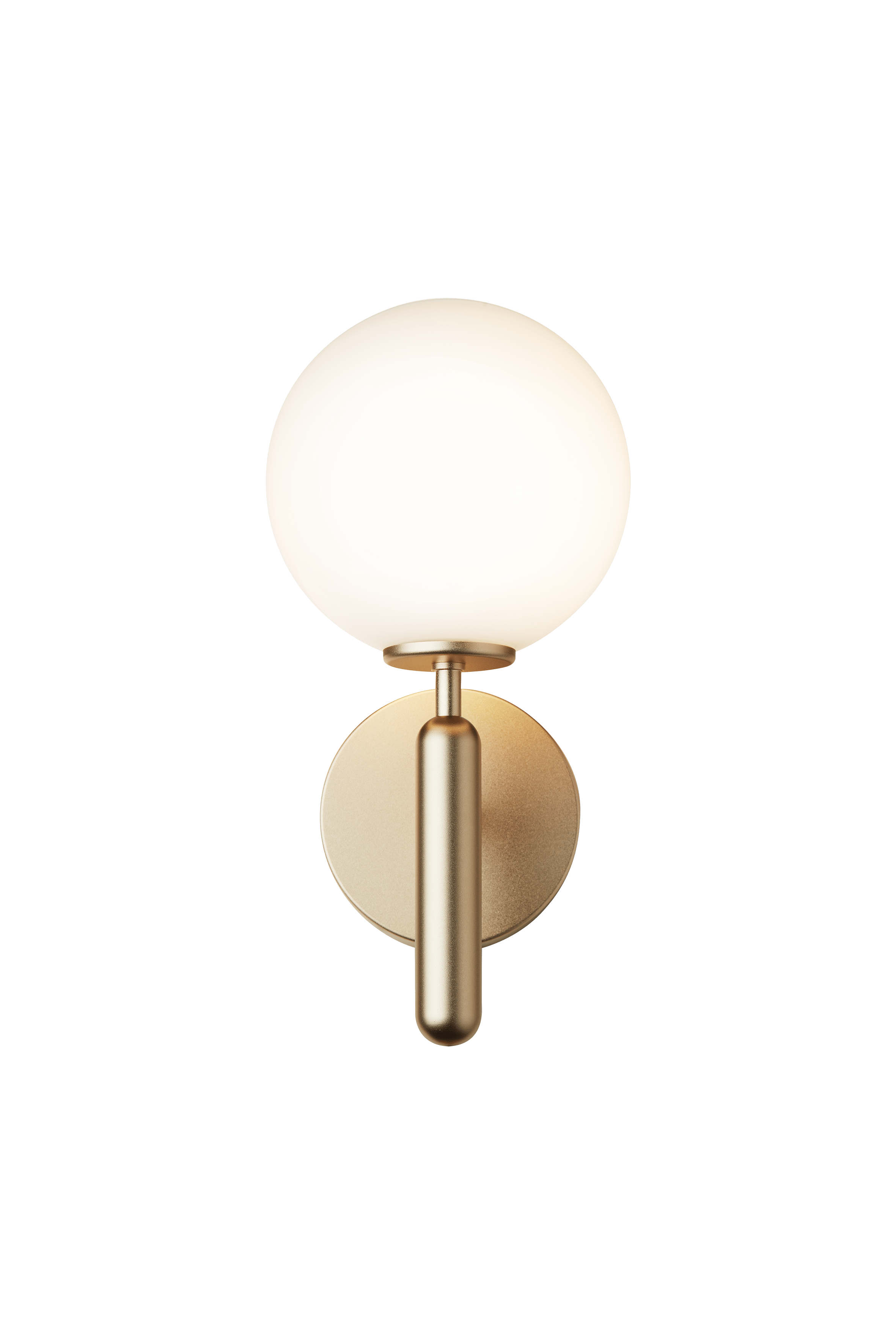 Wandleuchte MIIRA aus Messing mit opalem Glas