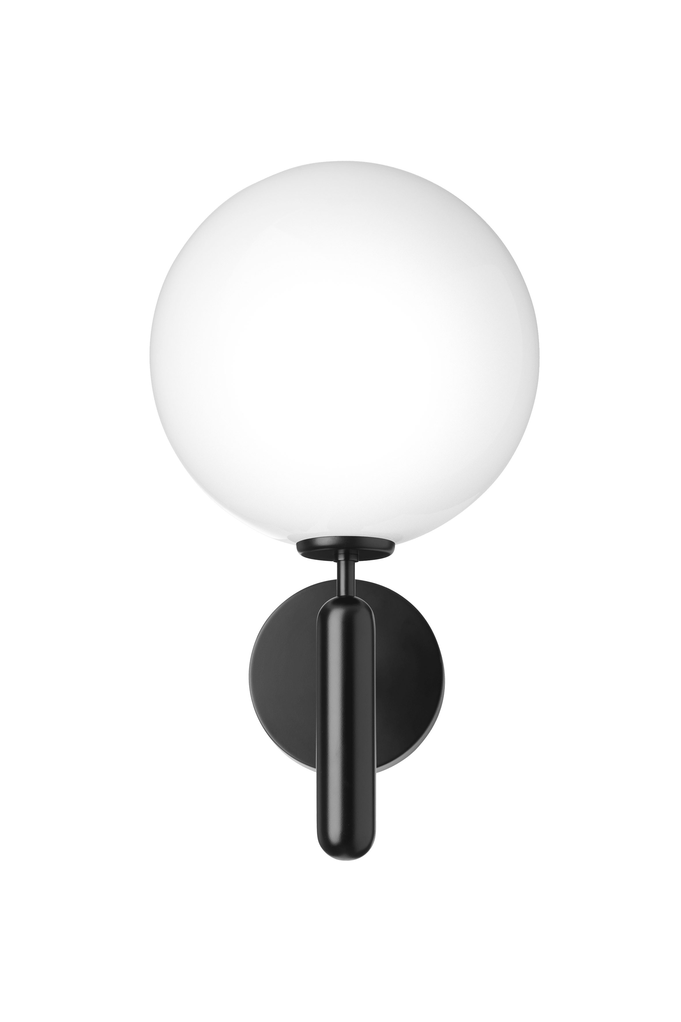 Wandleuchte außen MIIRA schwarz mit opalem Glas