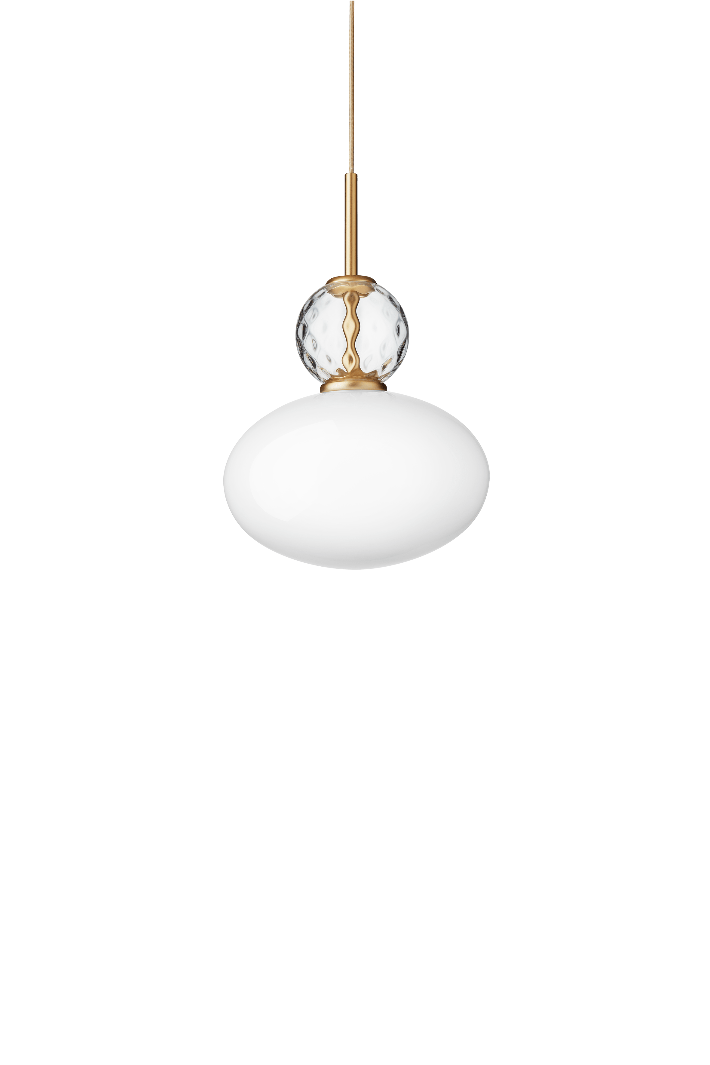 Lampa wisząca RIZZATTO 32 mosiężny z opalowym szkłem – styl minimalistyczny