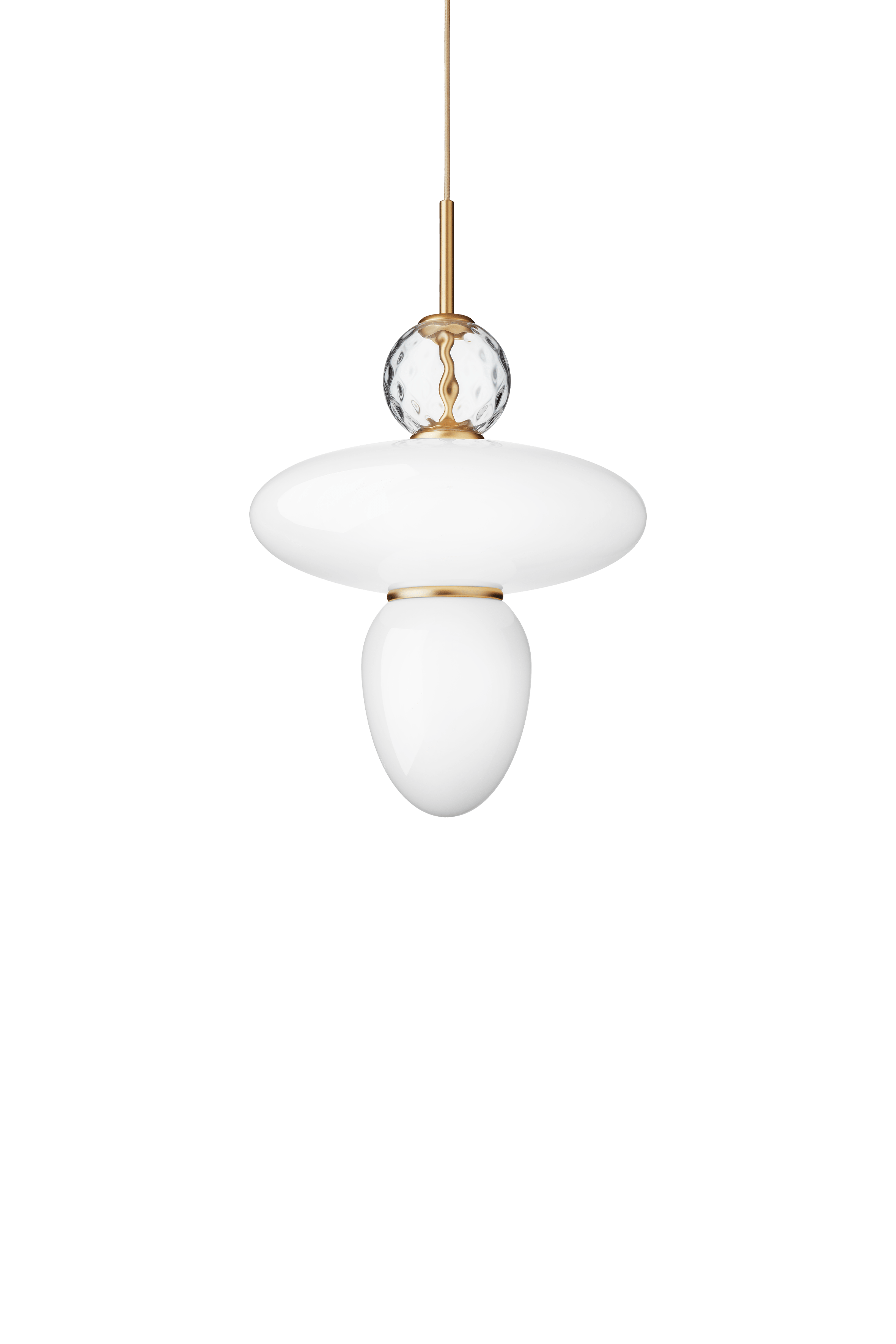 Pendelleuchte RIZZATTO 43 Messing mit opalem Glas