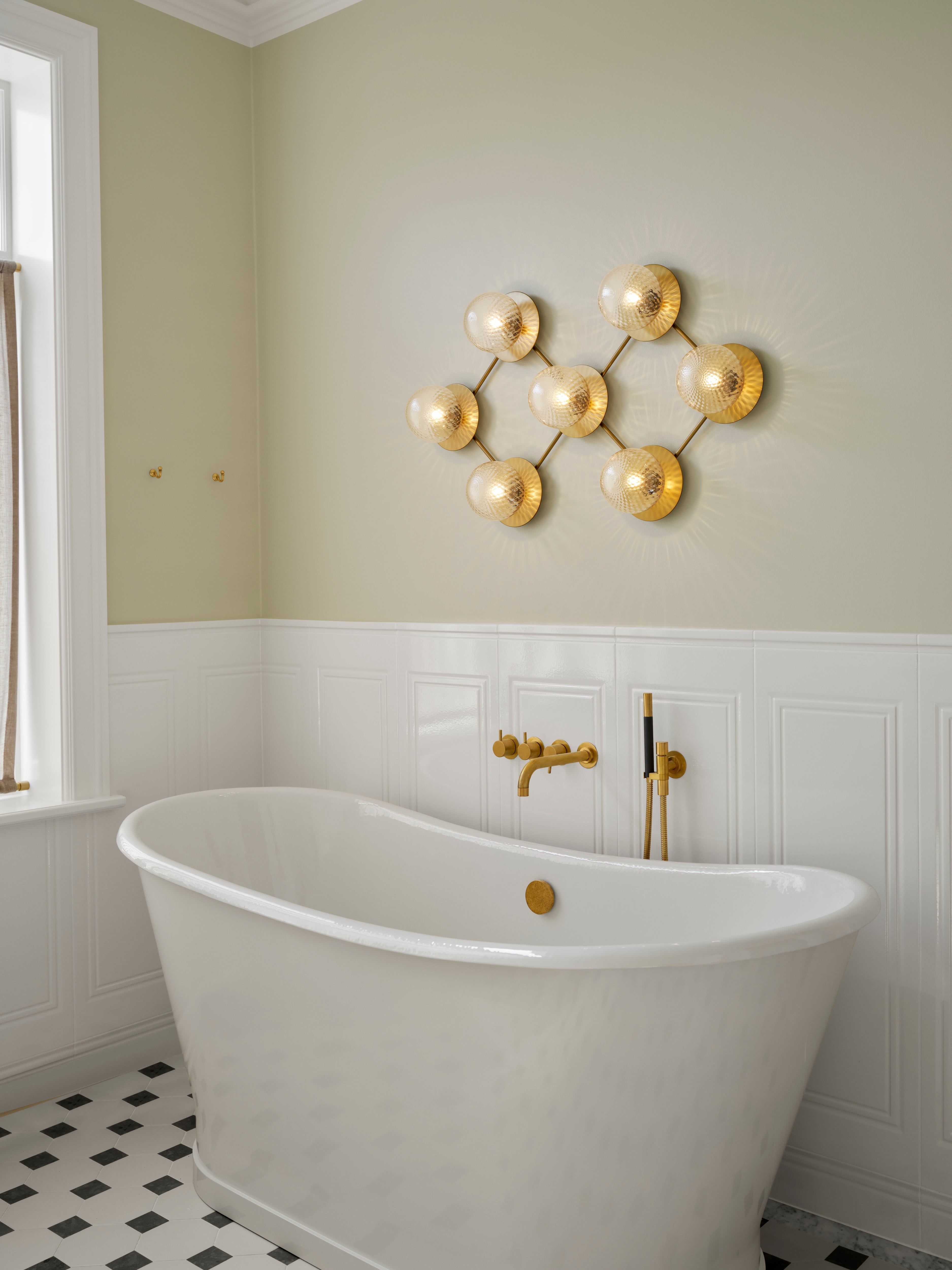 Wandleuchte LIILA 7 Gold mit transparentem Glas