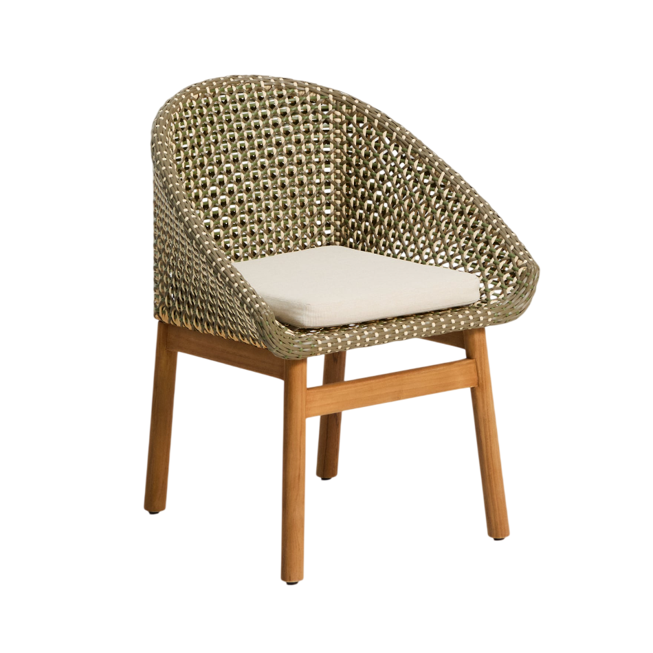 OLBIA Garden Chair in Synthetic Rattan and Teak Wood