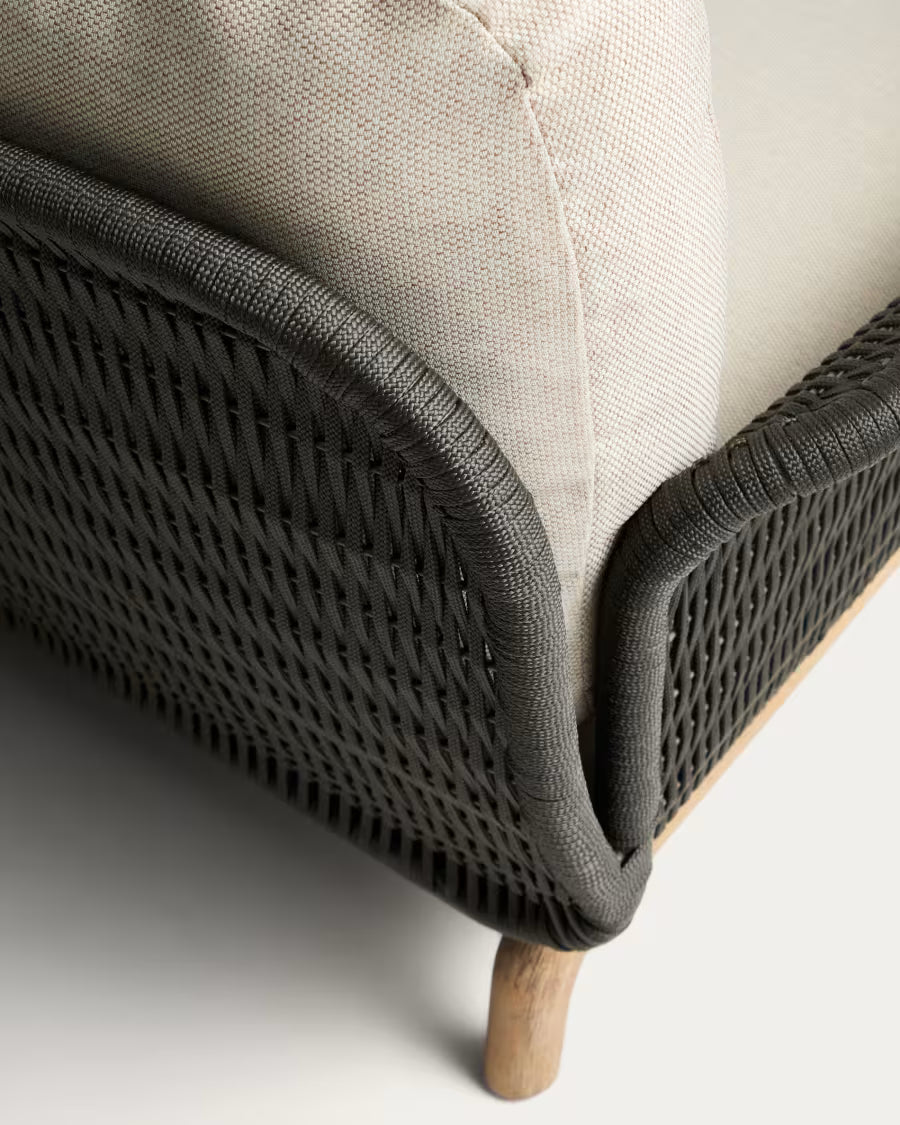Sofa ogrodowa 2-osobowa ALIPA beżowy z czarnym – Kave Home