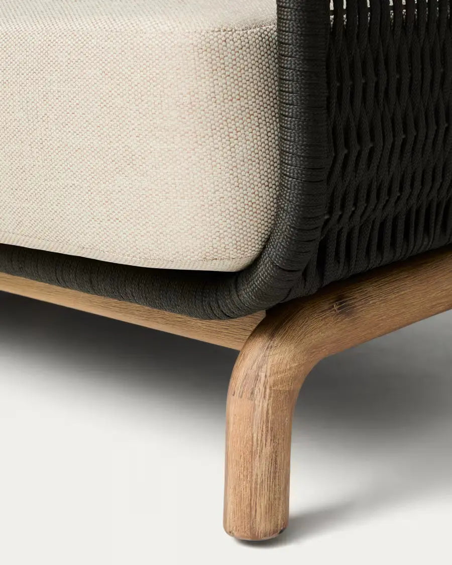 Sofa ogrodowa 3-osobowa ALIPA czarny z beżowym – Kave Home