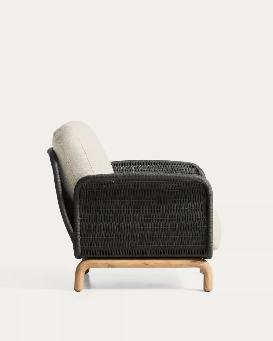 ALIPA Dark Gray Garden Armchair with Beige