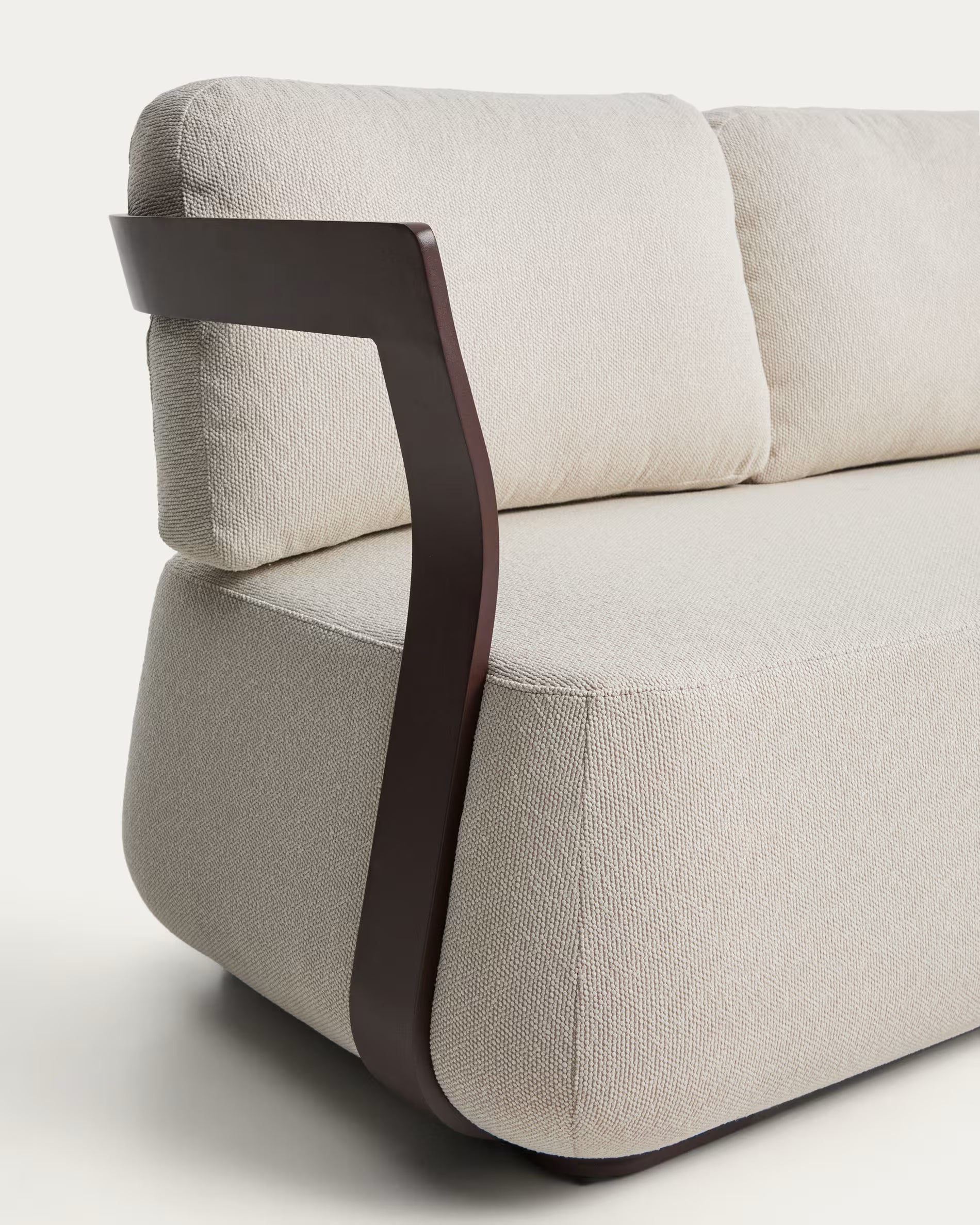 Garten-Sofa 3-sitzig TAMARIS ecru mit braunem Gestell