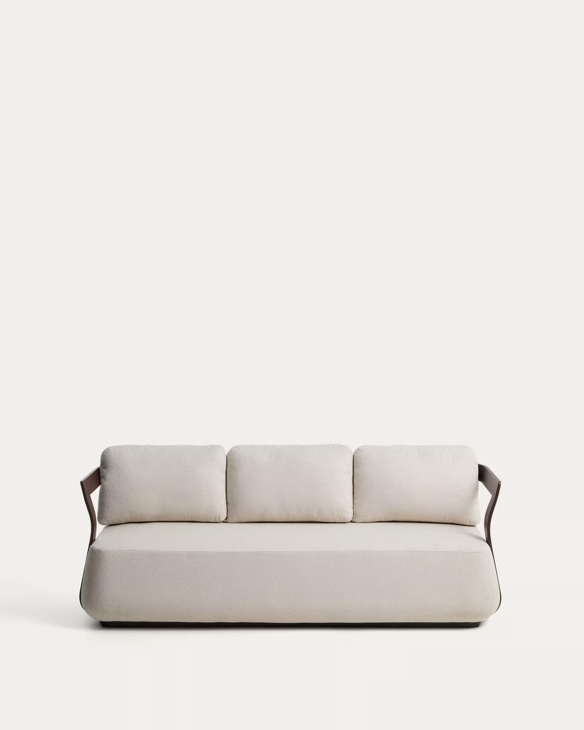 Garten-Sofa 3-sitzig TAMARIS ecru mit braunem Gestell