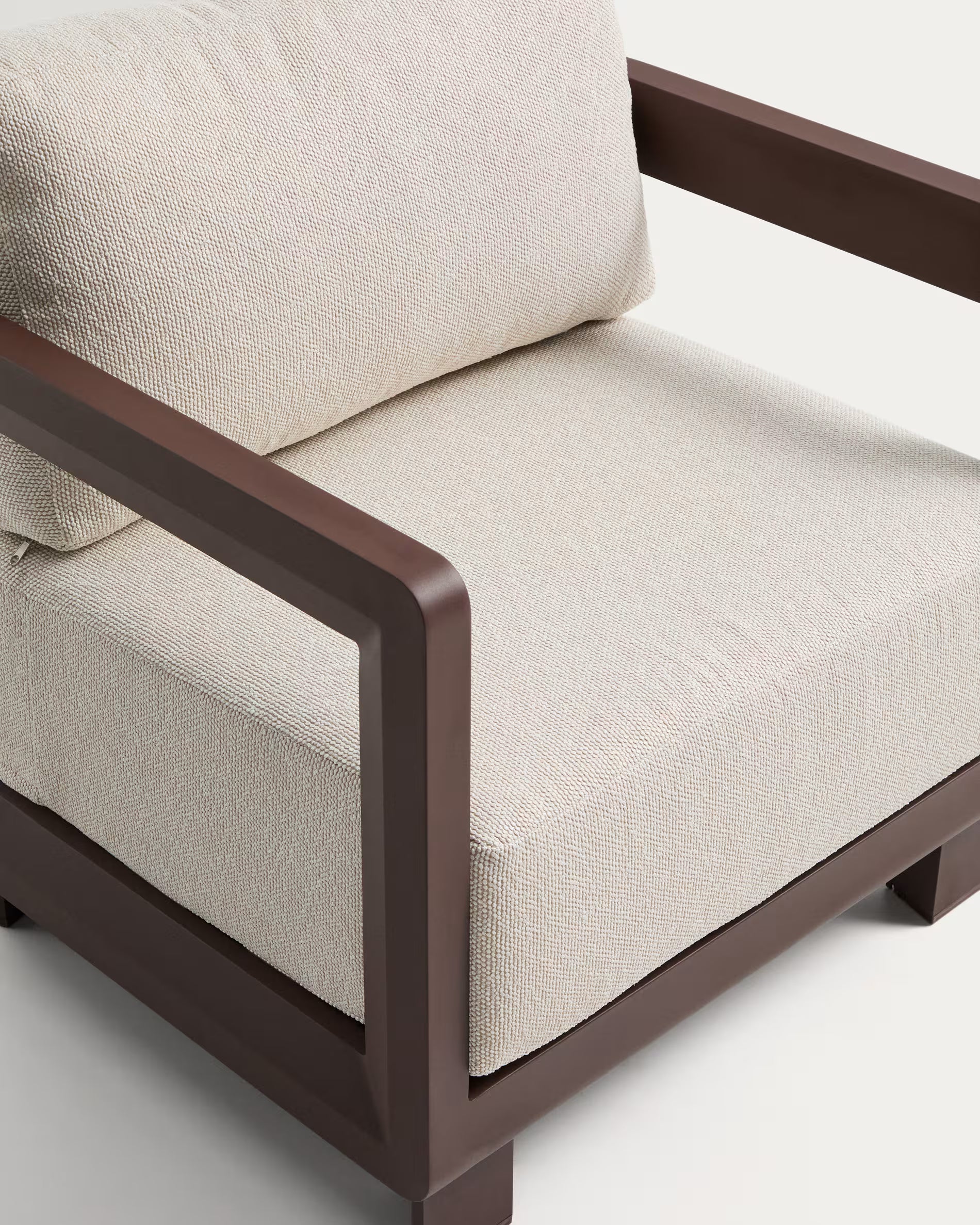 Gartenstuhl NERANO in Beige mit braunem Gestell