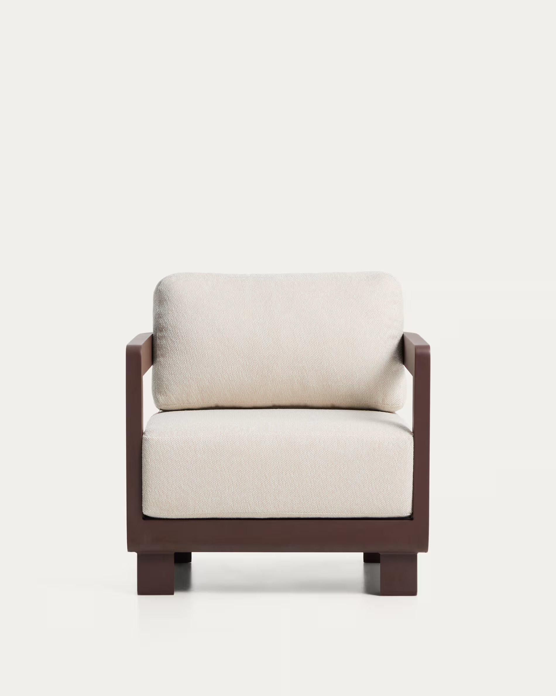 Gartenstuhl NERANO in Beige mit braunem Gestell