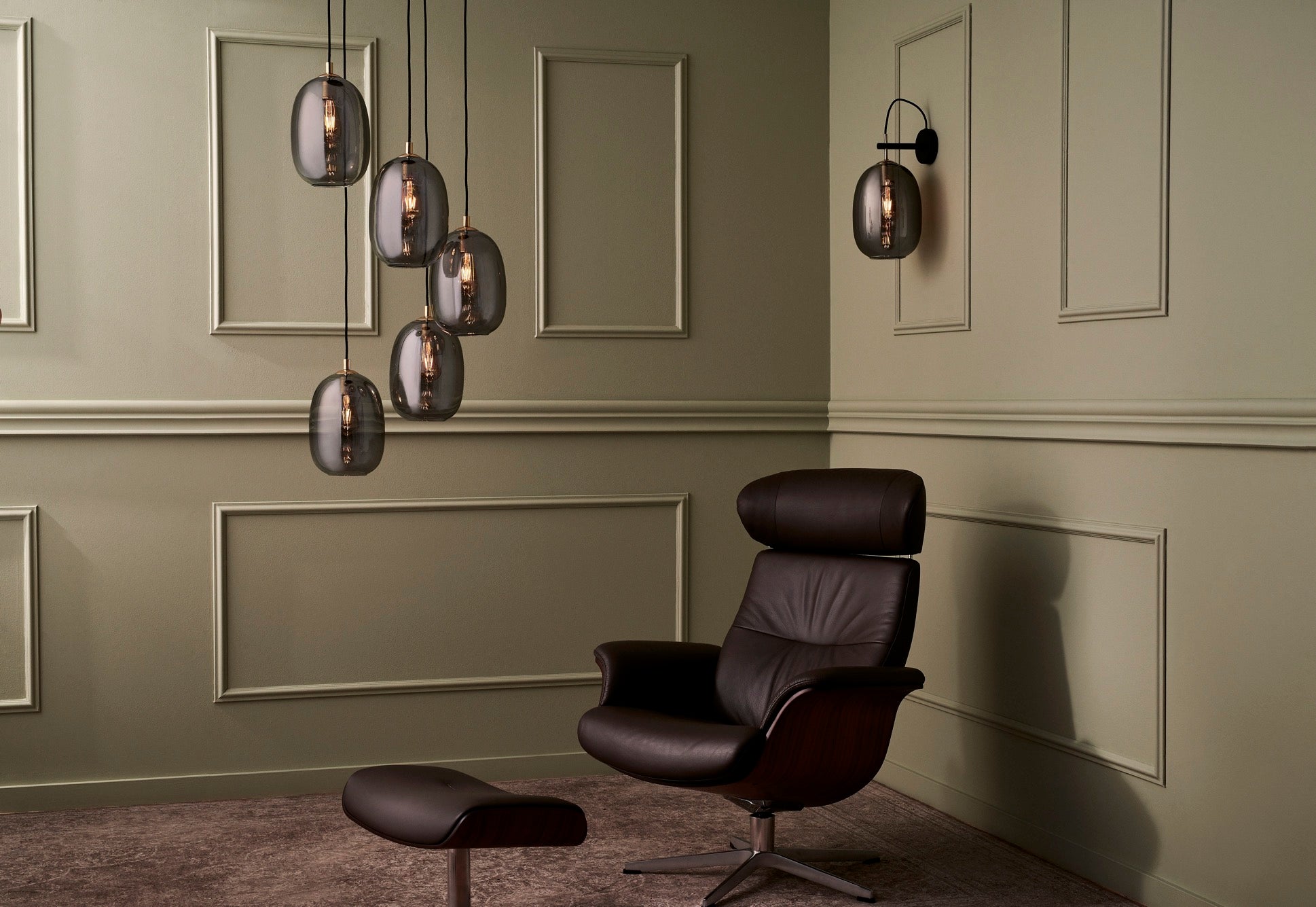 Pendelleuchte ONYX 5 graphitfarben