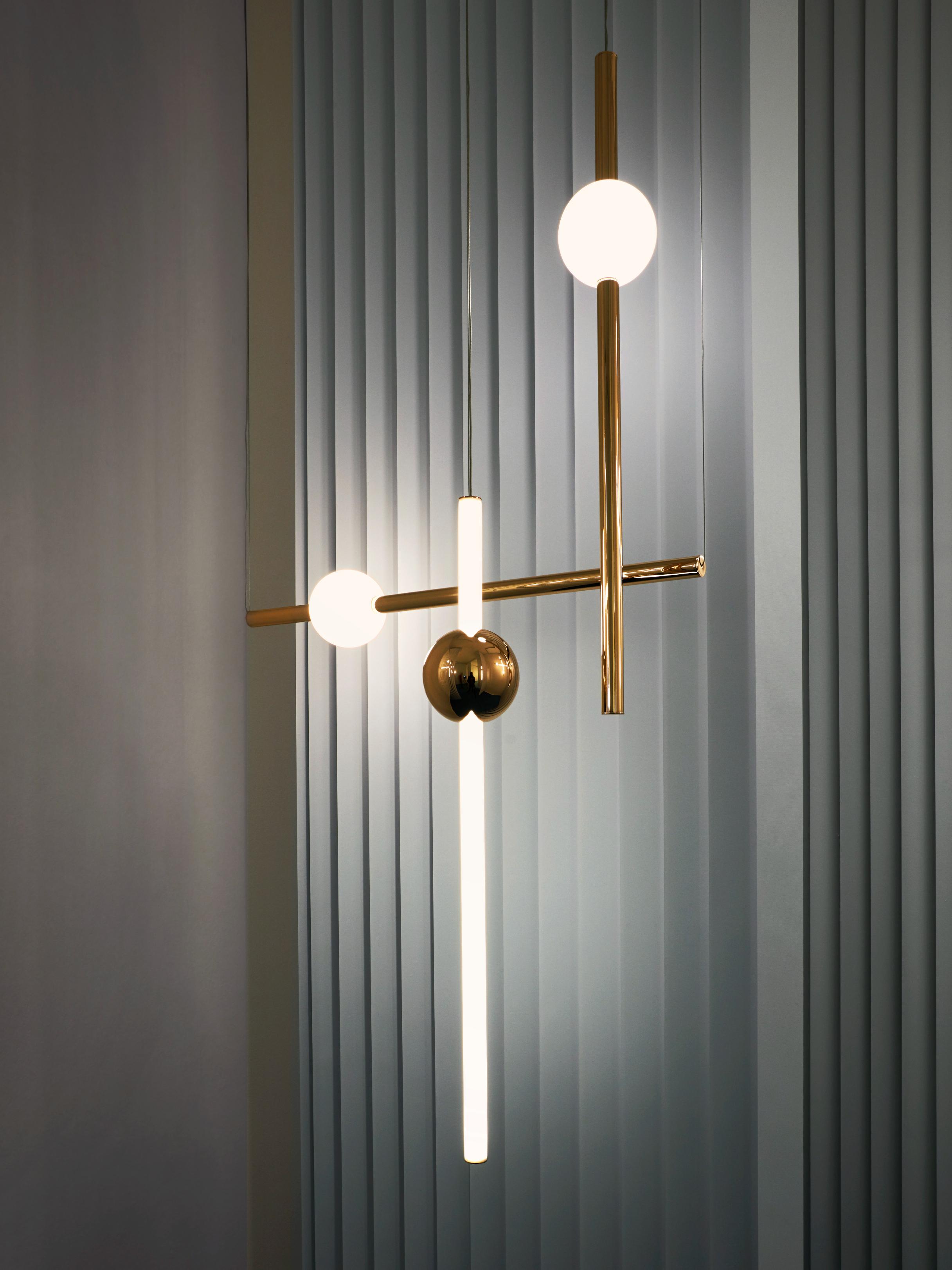 Pendelleuchte ORION GLOBE poliertes Gunmetal