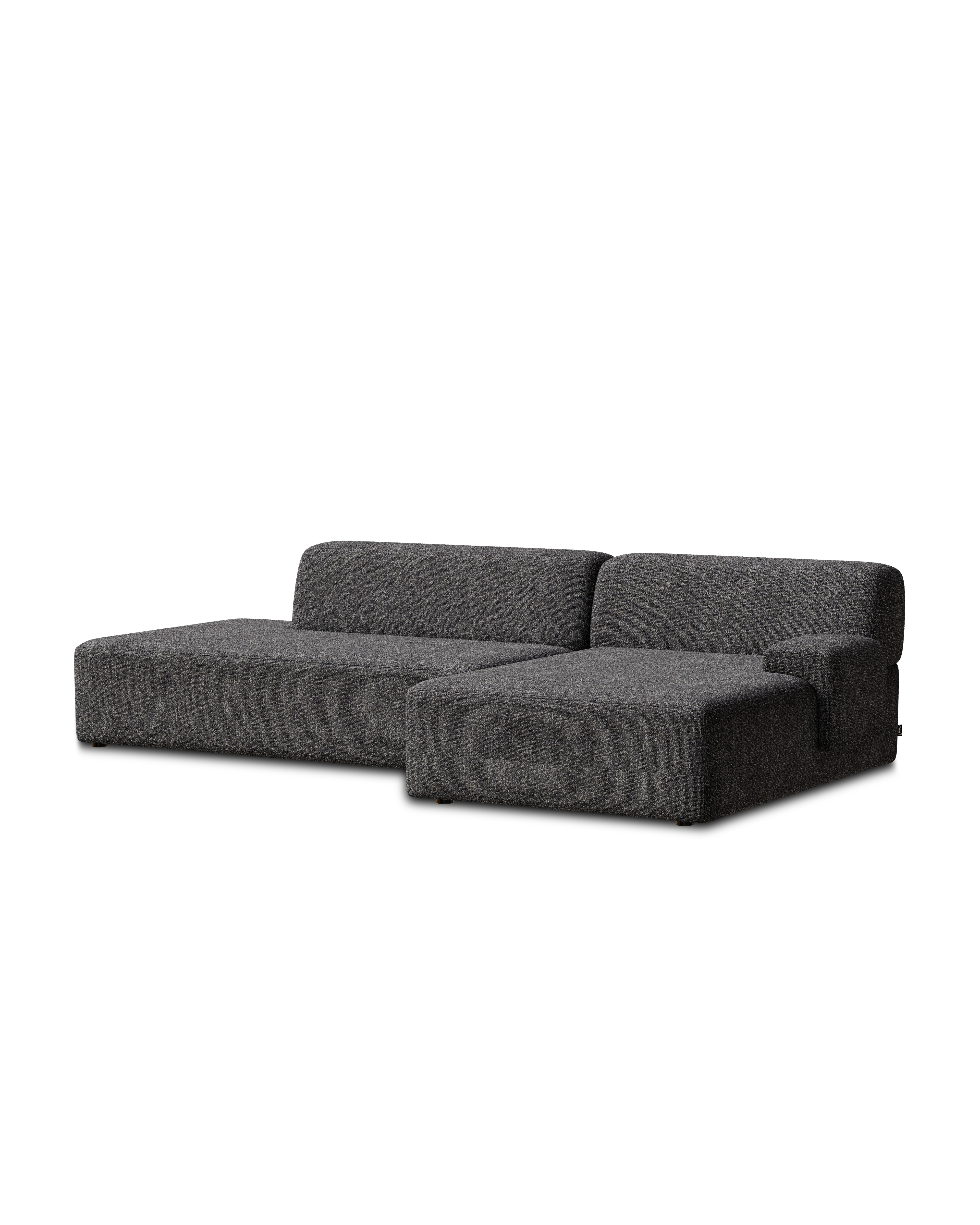 Offene modulare Eckcouch rechts UMI stein schwarz
