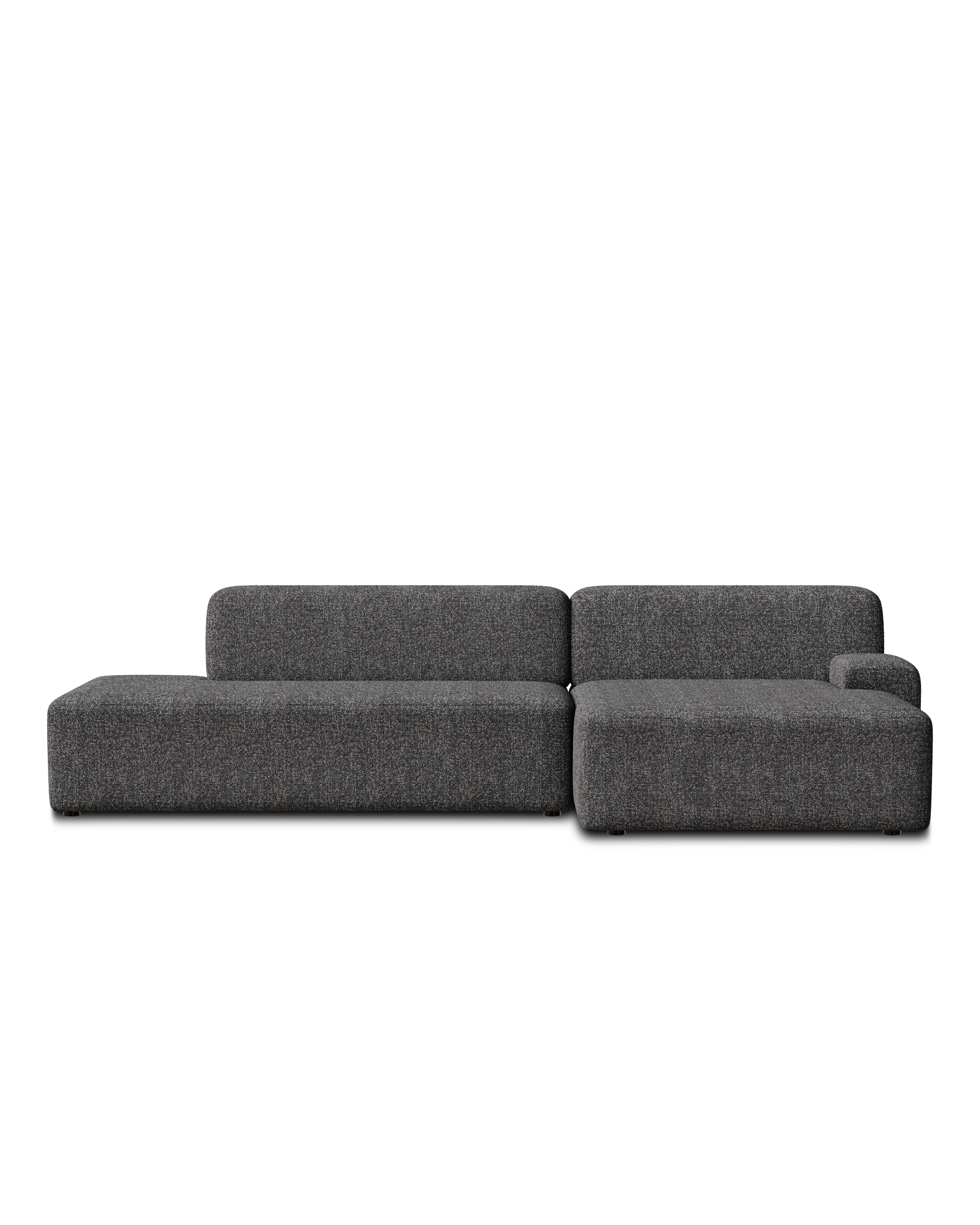 Offene modulare Eckcouch rechts UMI stein schwarz