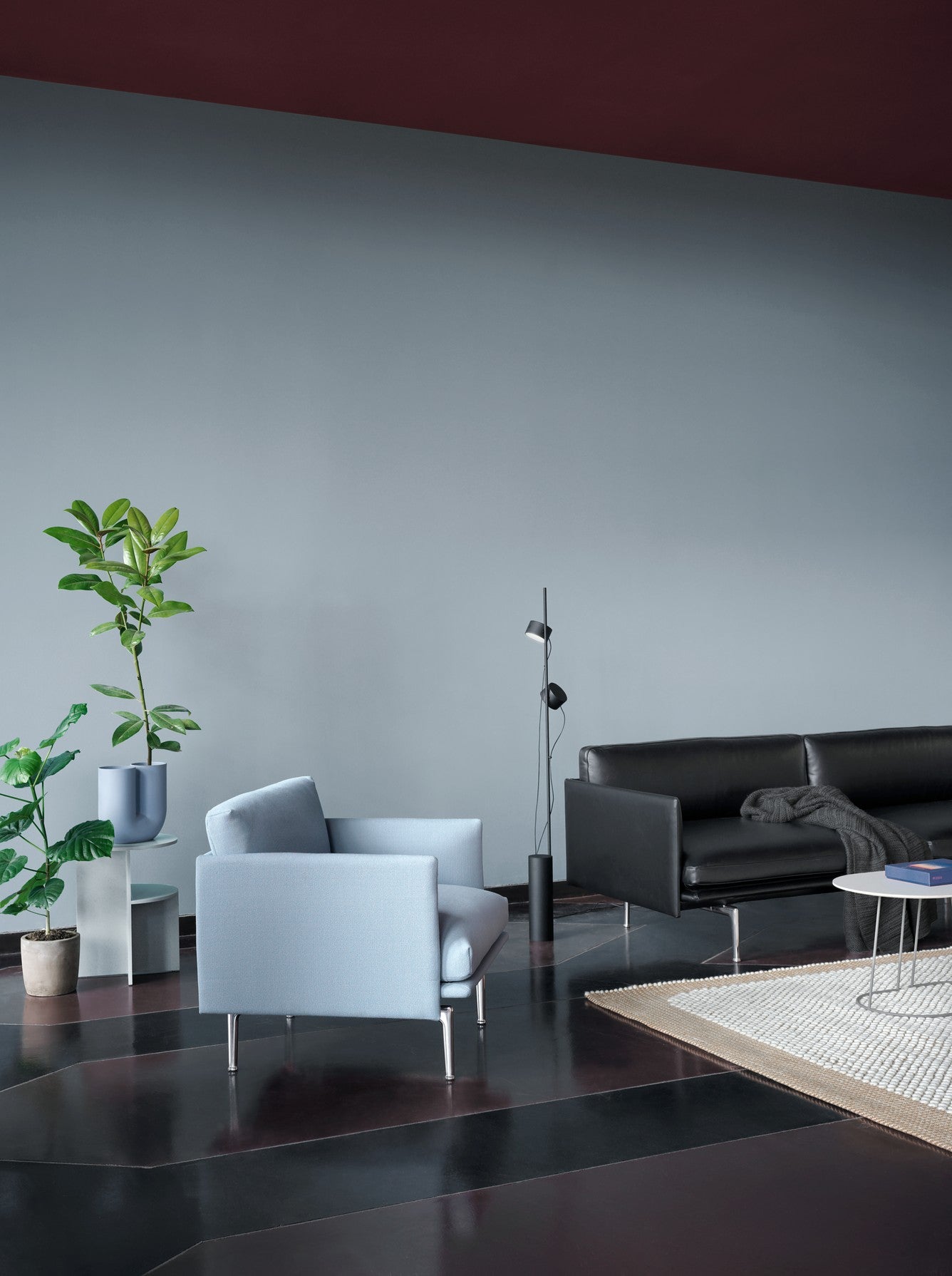 AIRY coffee table with nanolaminate and a broken white base