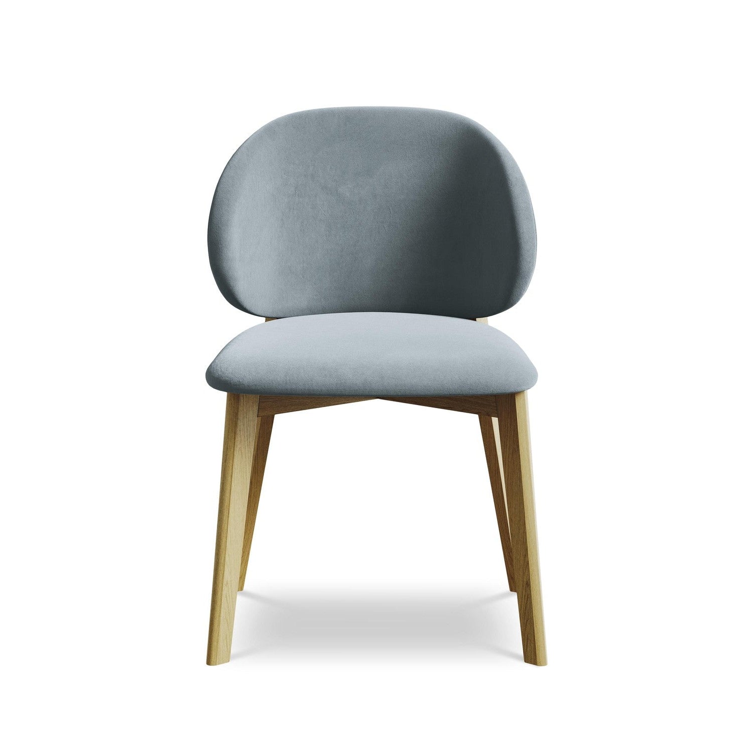 Velvet Chair PAHOA Light Blue with Beech Base