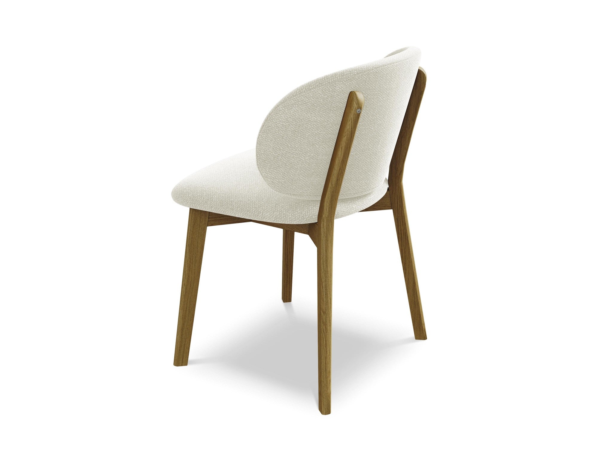 Stuhl PAHOA sandfarbener Boucle mit Buchenbasis