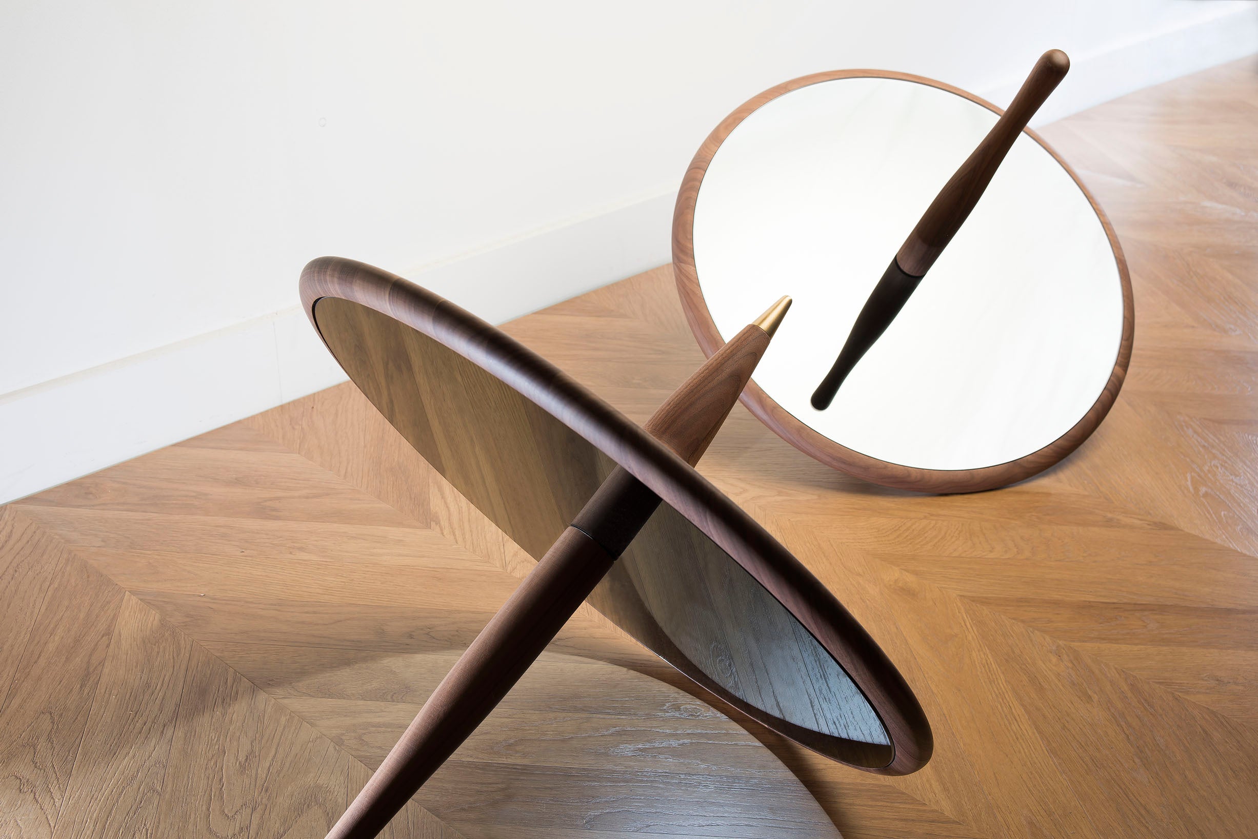 Decorative Mirror PEONZA Walnut Wood