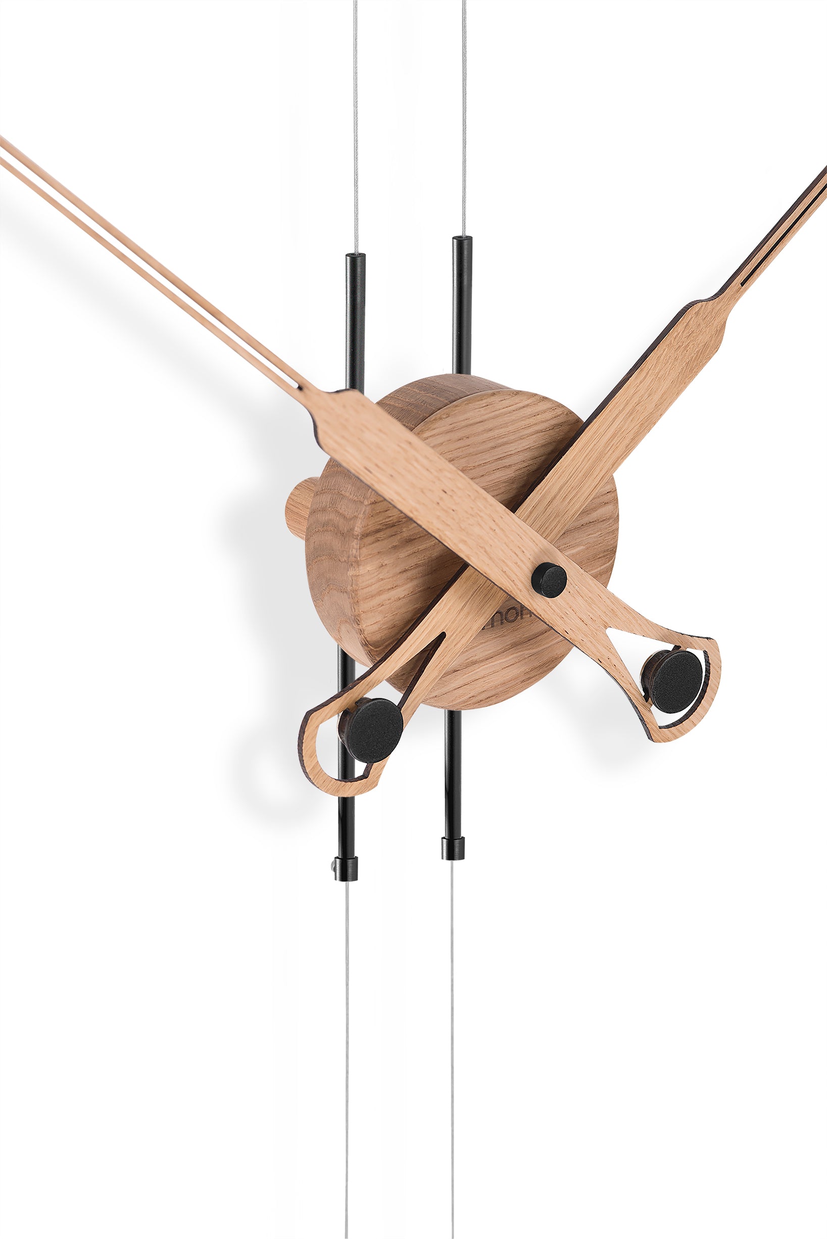 Premium PENDULO Wall Clock in Oak Wood with Black