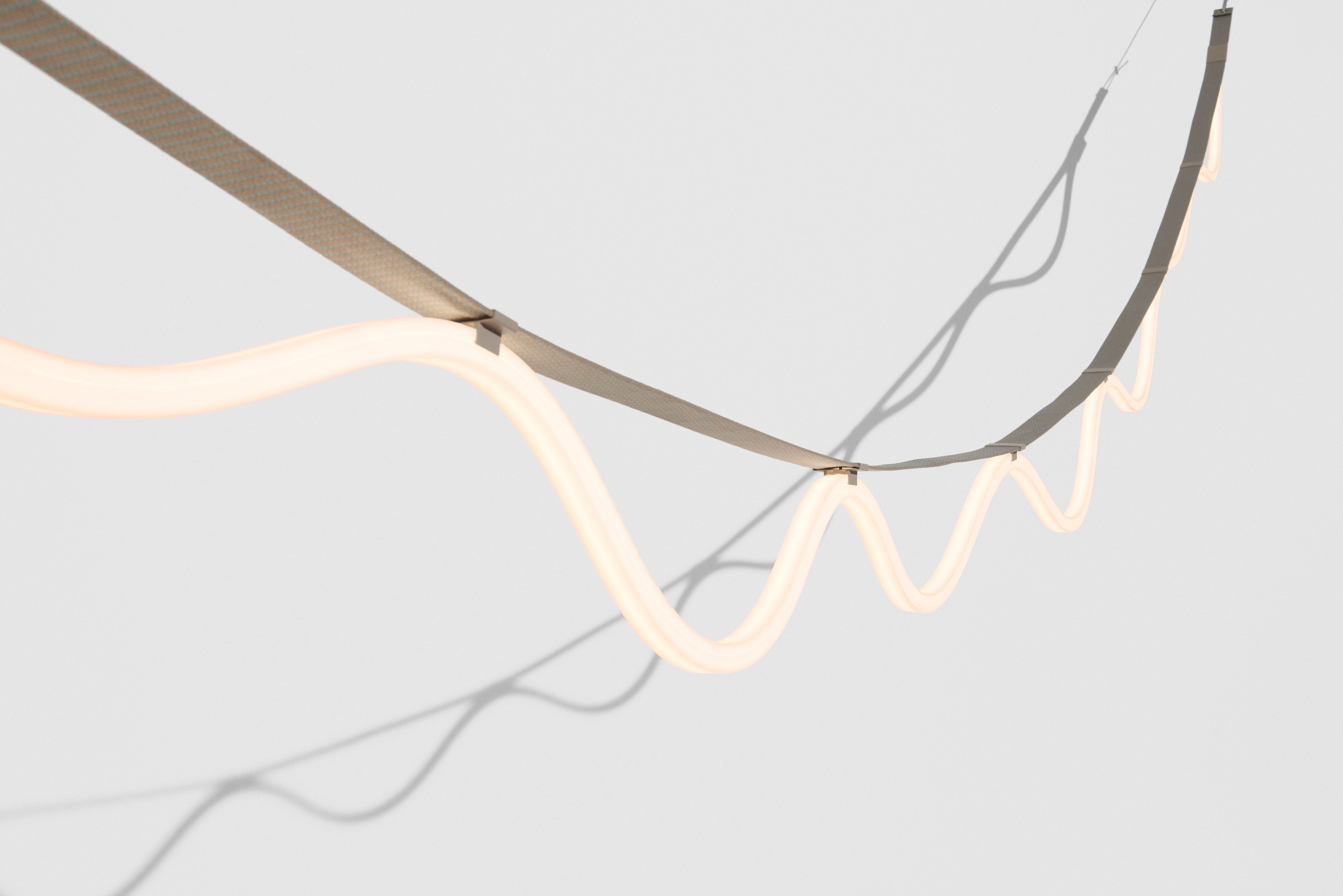 Pendelleuchte SPLINE beige mit Blau