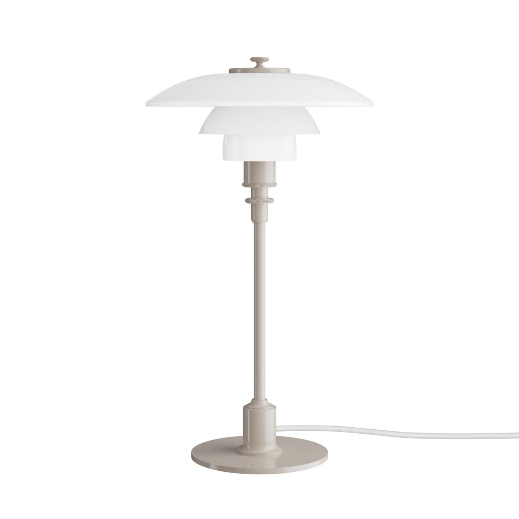 Tischlampe PH 2/1 weiß mit beigem Fuß