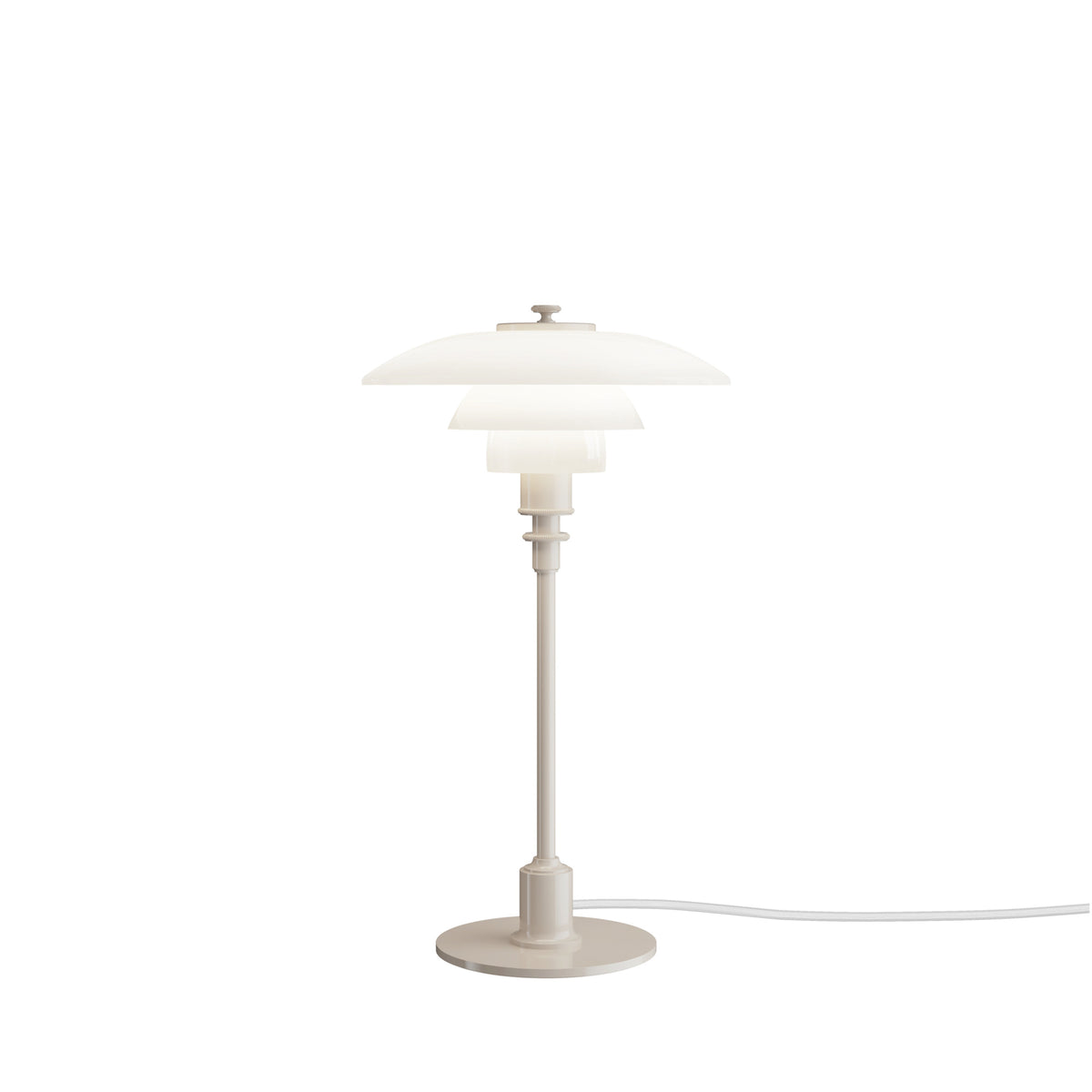Tischlampe PH 2/1 weiß mit beigem Fuß