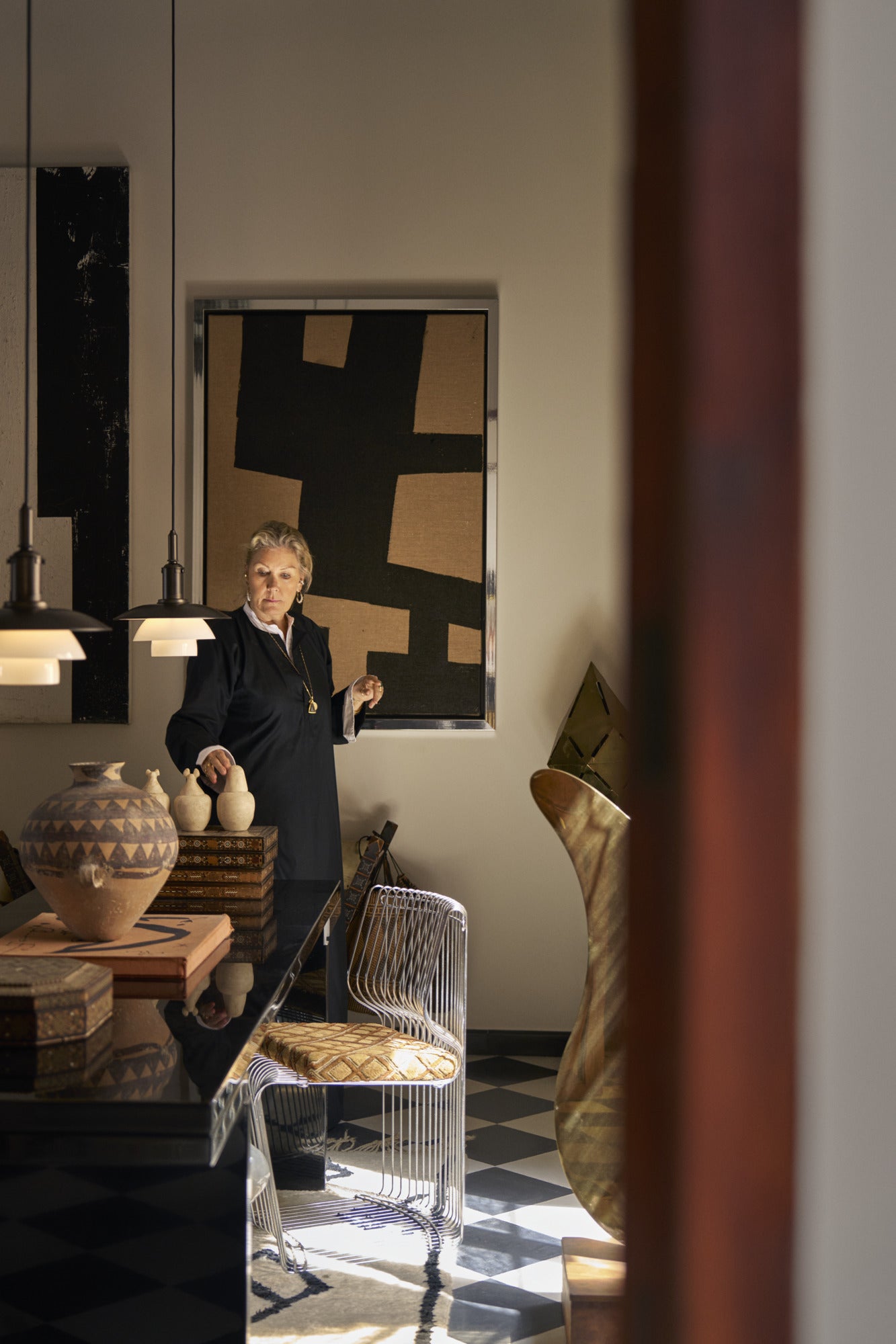 Pendelleuchte PH 3/3 weiß mit schwarzer matter Oberfläche