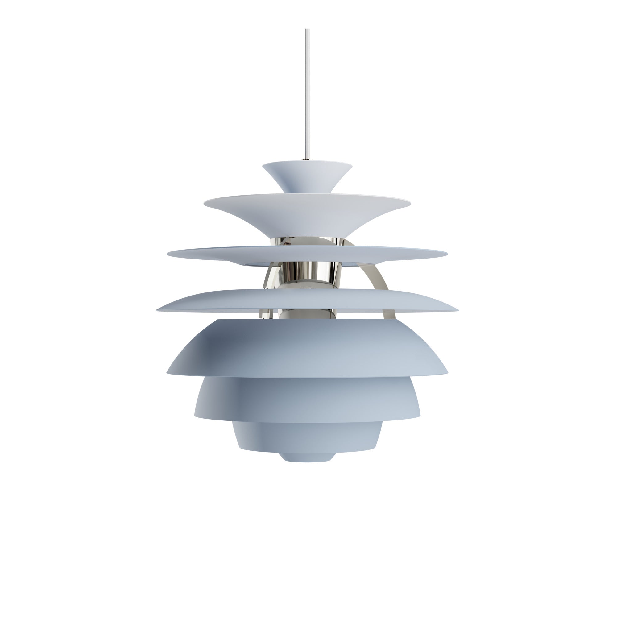 PH SNOWBALL pendant lamp dirty blue with chrome finish