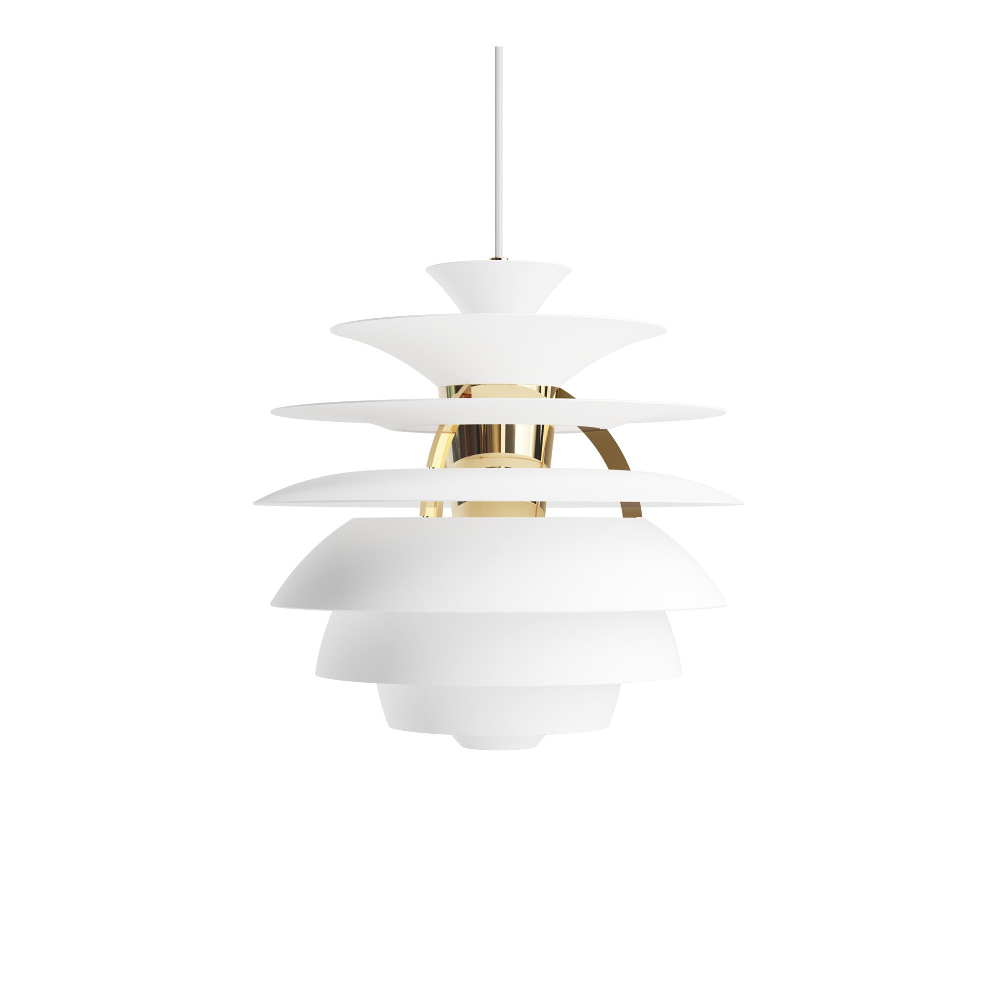 PH SNOWBALL pendant lamp in cream with brass finish