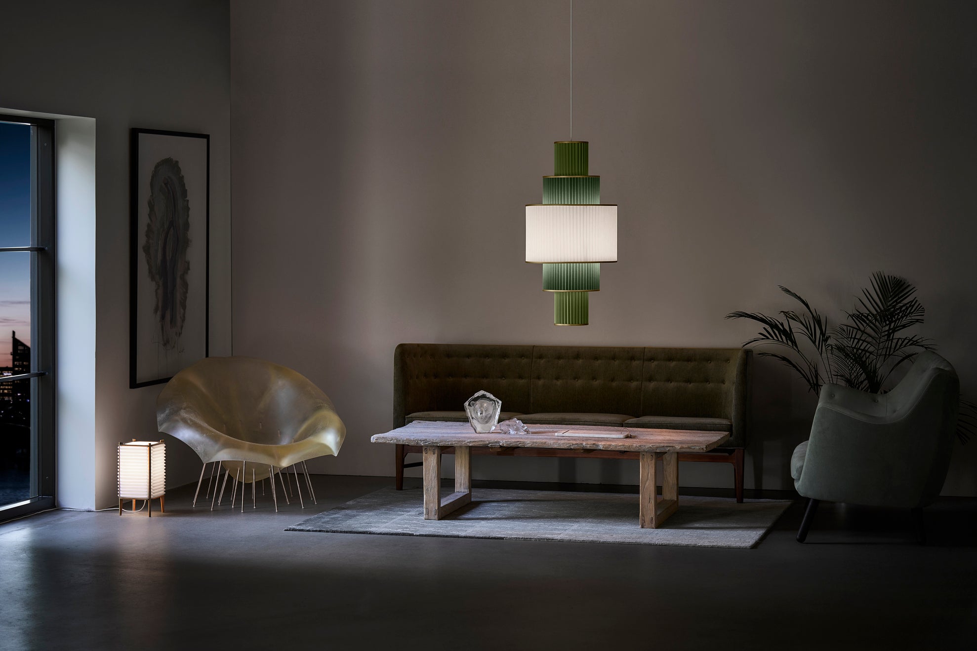 Pendelleuchte MODELL 113 PLIVELLO weiß mit Gold