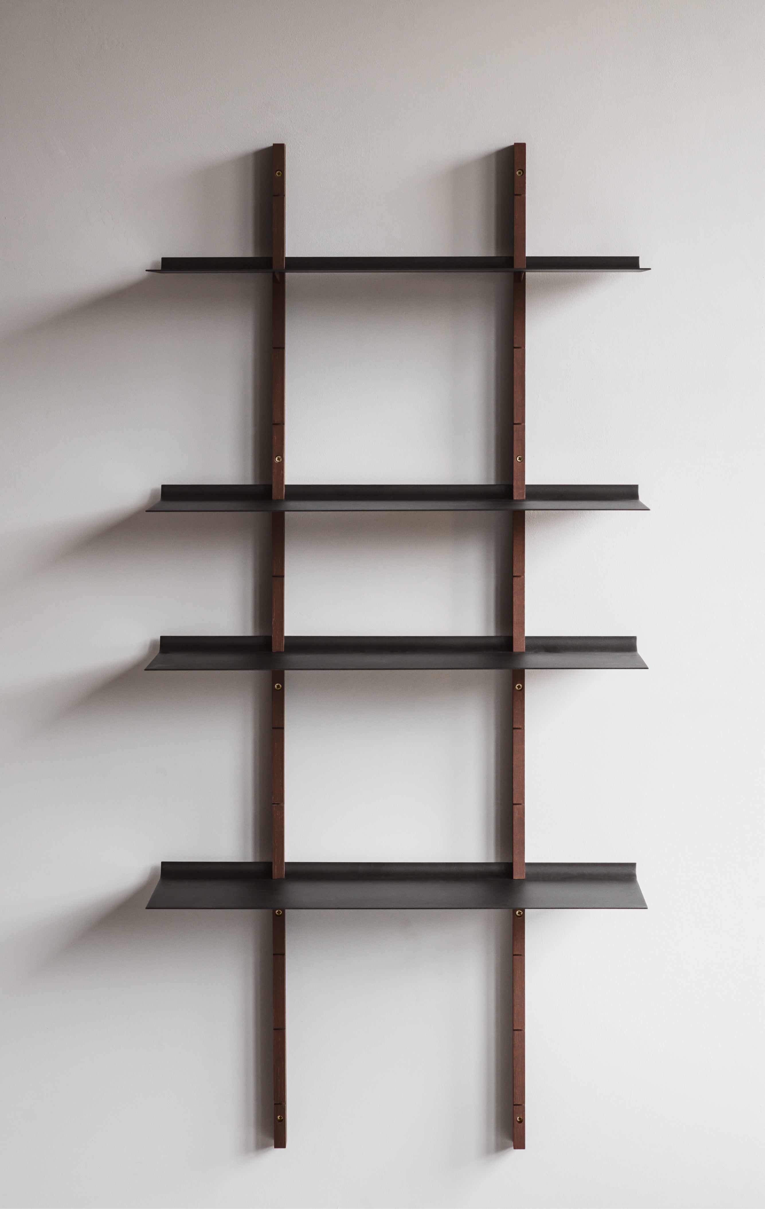 SMILE black wall shelf set