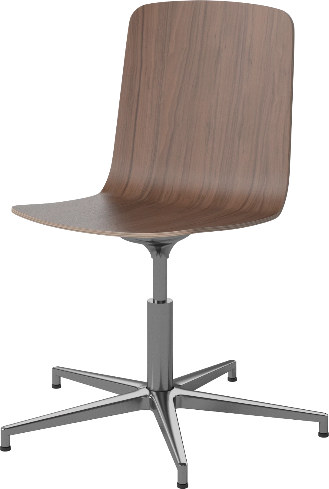 Palm Office Stuhl Nussfurnier mit einer Metallbasis