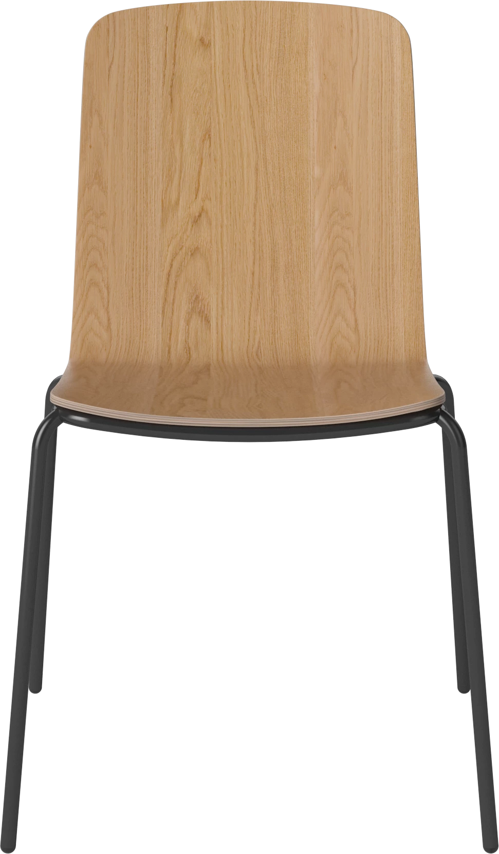 Palm chair Oak veneer with a black metal base